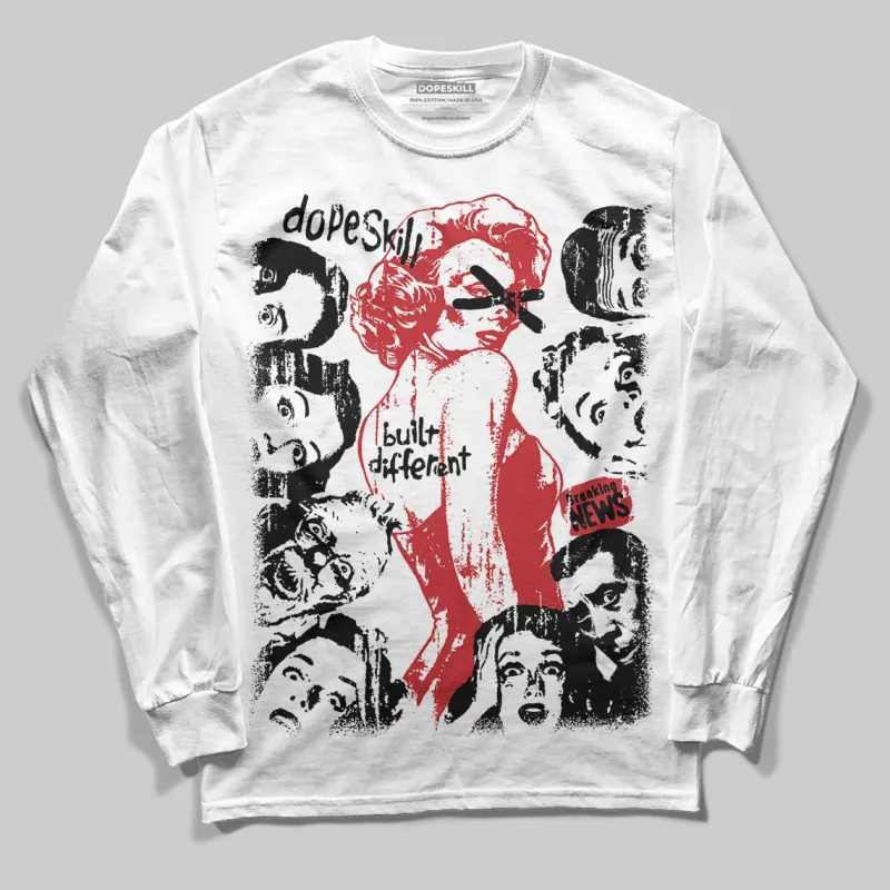 Fire Red “Black Tongue” 5s DopeSkill Long Sleeve T-Shirt Built Different Graphic sold by DopeSkill