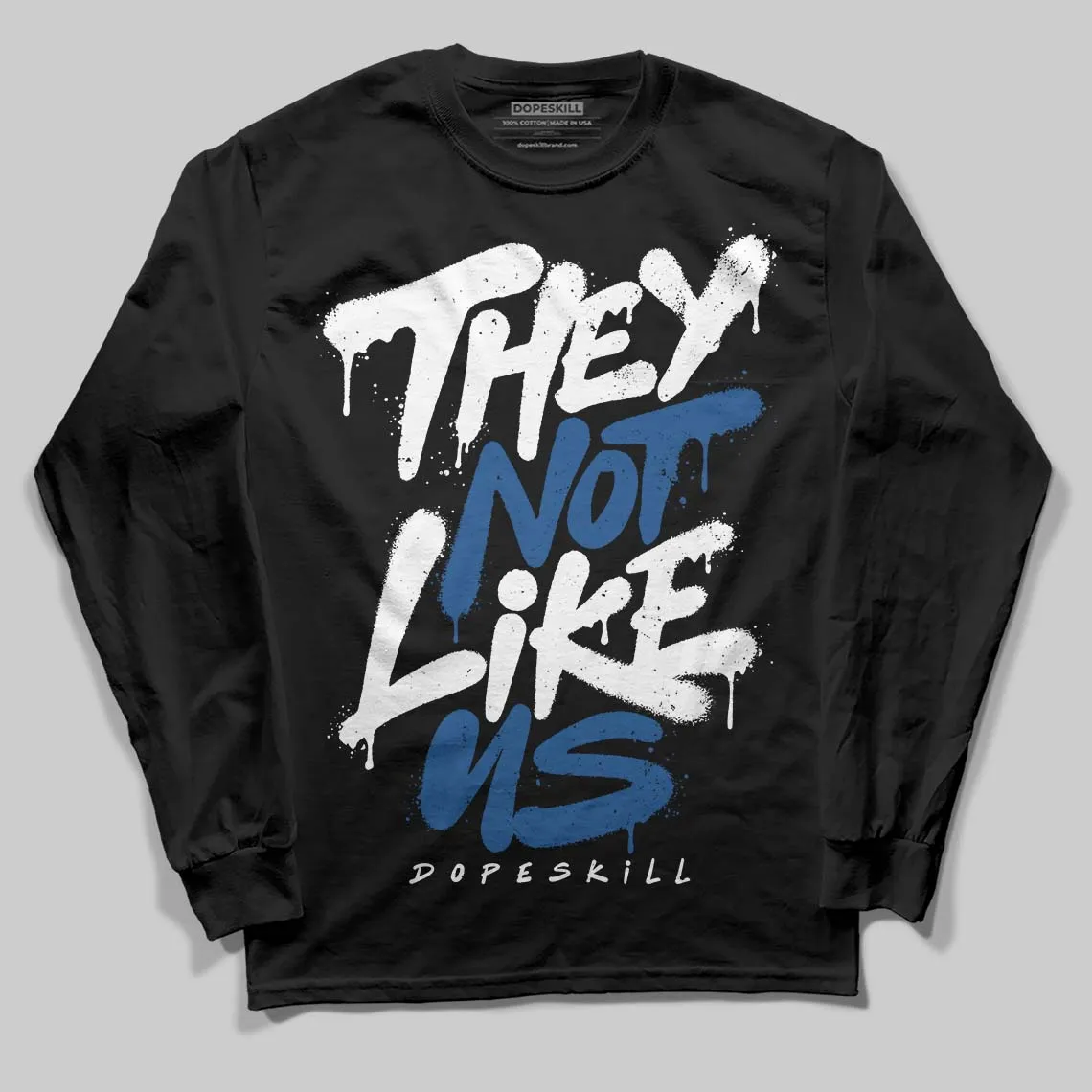 Storm Blue 1s 2025 DopeSkill Long Sleeve T-Shirt They Not Like Us Graphic sold by DopeSkill product image thumbnail 2