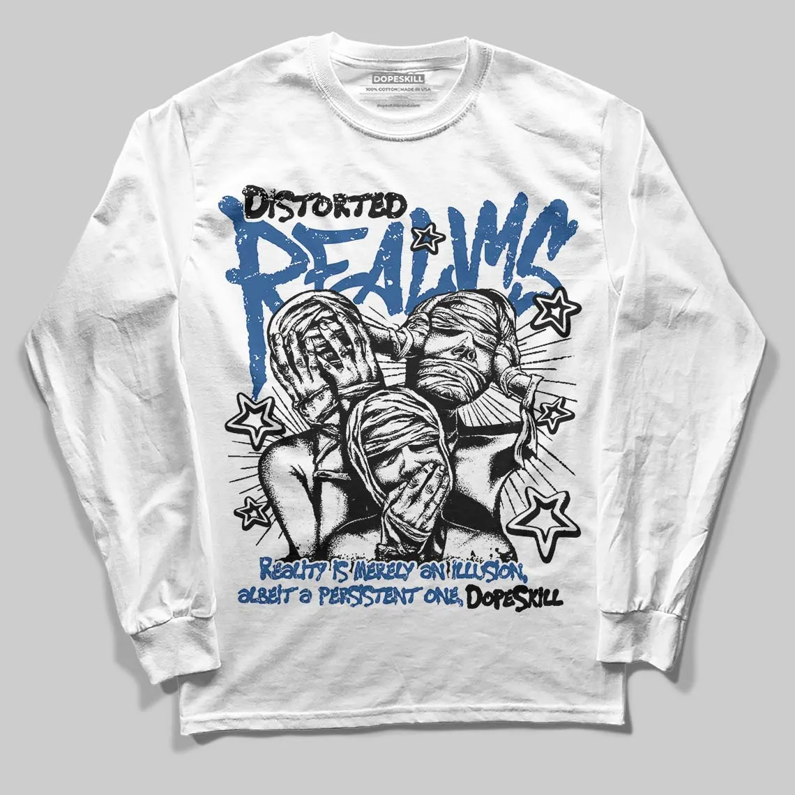 Storm Blue 1s 2025 DopeSkill Long Sleeve T-Shirt Distorted Realms Graphic sold by DopeSkill