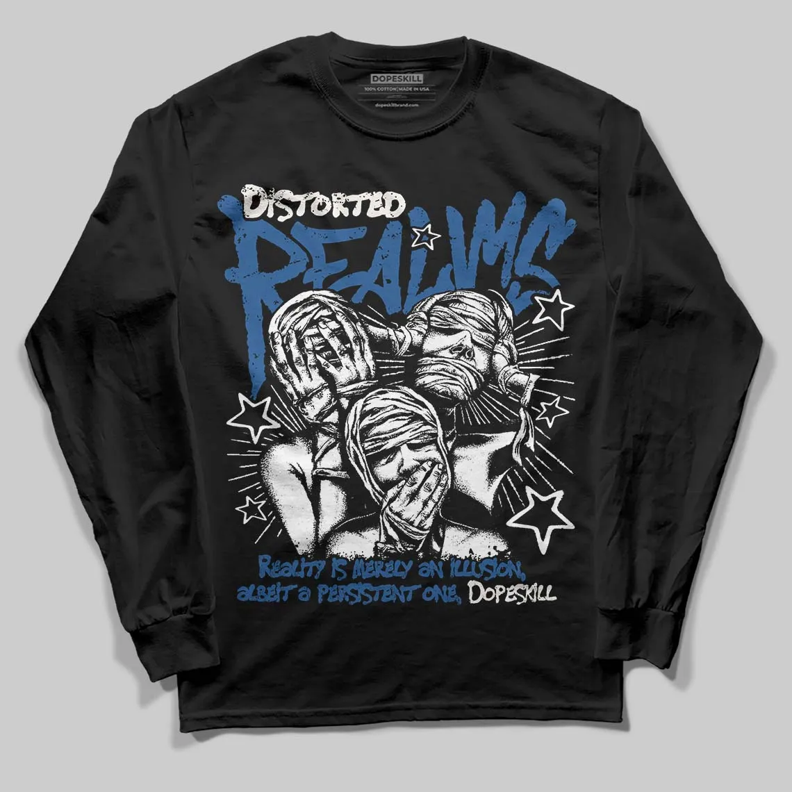 Storm Blue 1s 2025 DopeSkill Long Sleeve T-Shirt Distorted Realms Graphic sold by DopeSkill product image thumbnail 2