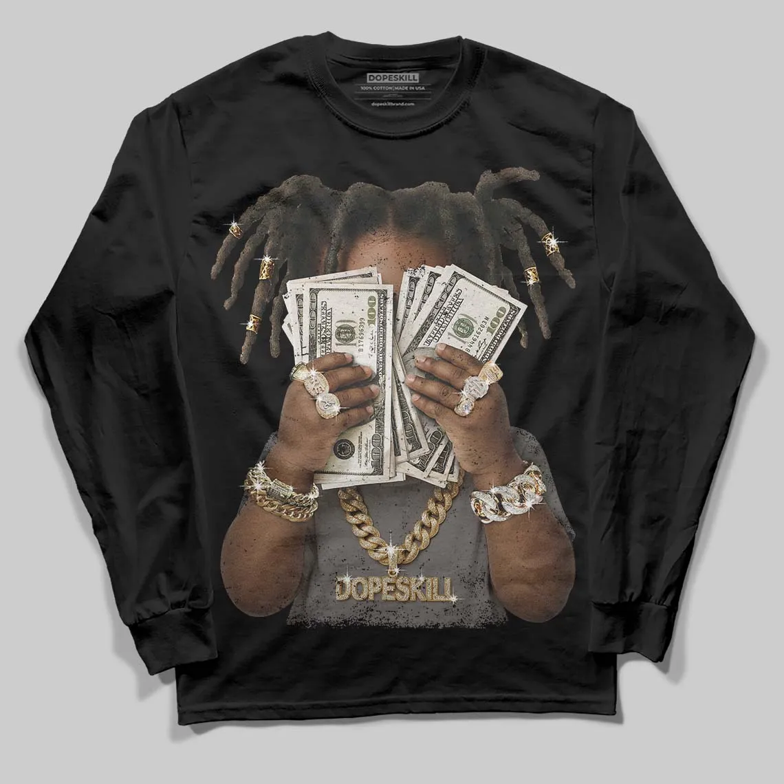 Cave Stone 4s DopeSkill Long Sleeve T-Shirt Rich Youth Graphic sold by DopeSkill product image thumbnail 2