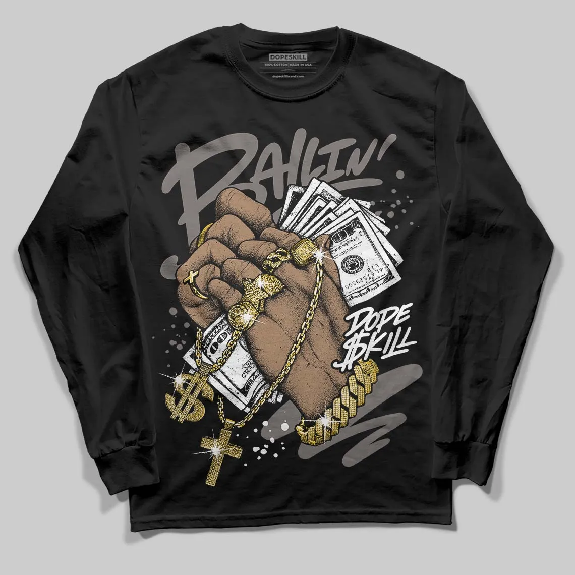 Cave Stone 4s DopeSkill Long Sleeve T-Shirt Always Ballin' Graphic sold by DopeSkill product image thumbnail 2