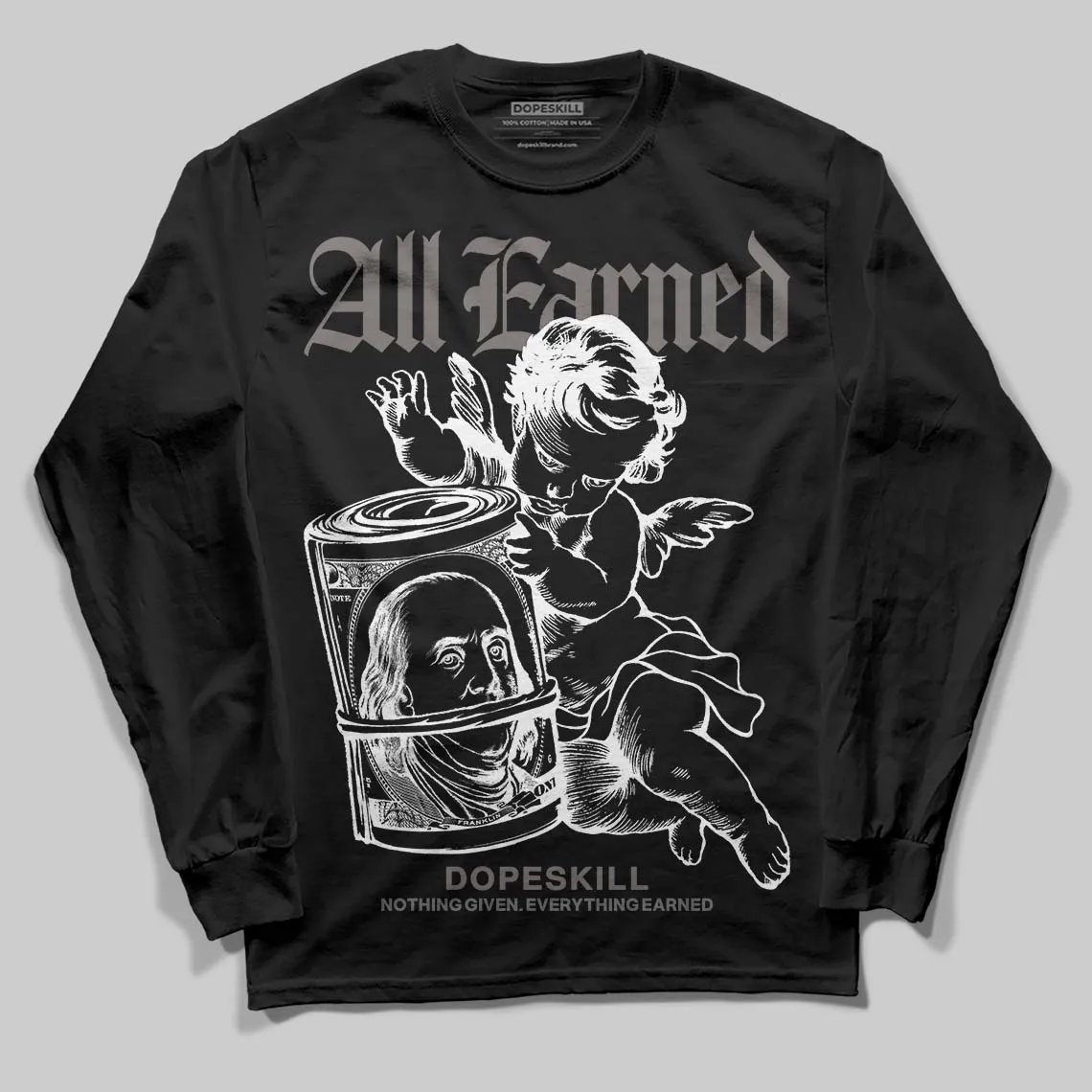 Cave Stone 4s DopeSkill Long Sleeve T-Shirt All Earned Graphic sold by DopeSkill product image thumbnail 2