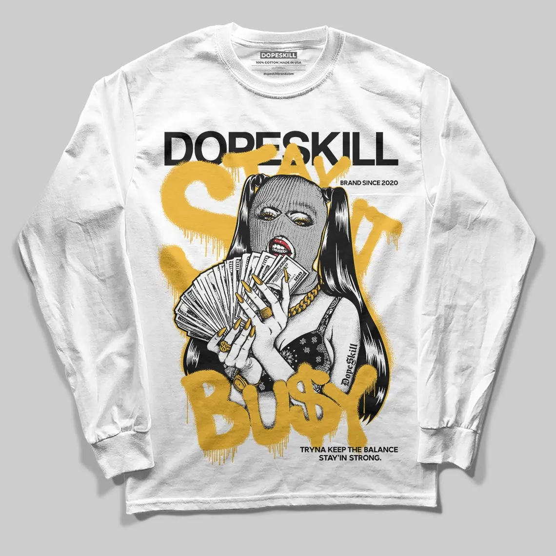 Tokyo 5s DopeSkill Long Sleeve T-Shirt Stay It Busy Graphic sold by DopeSkill product image thumbnail 2