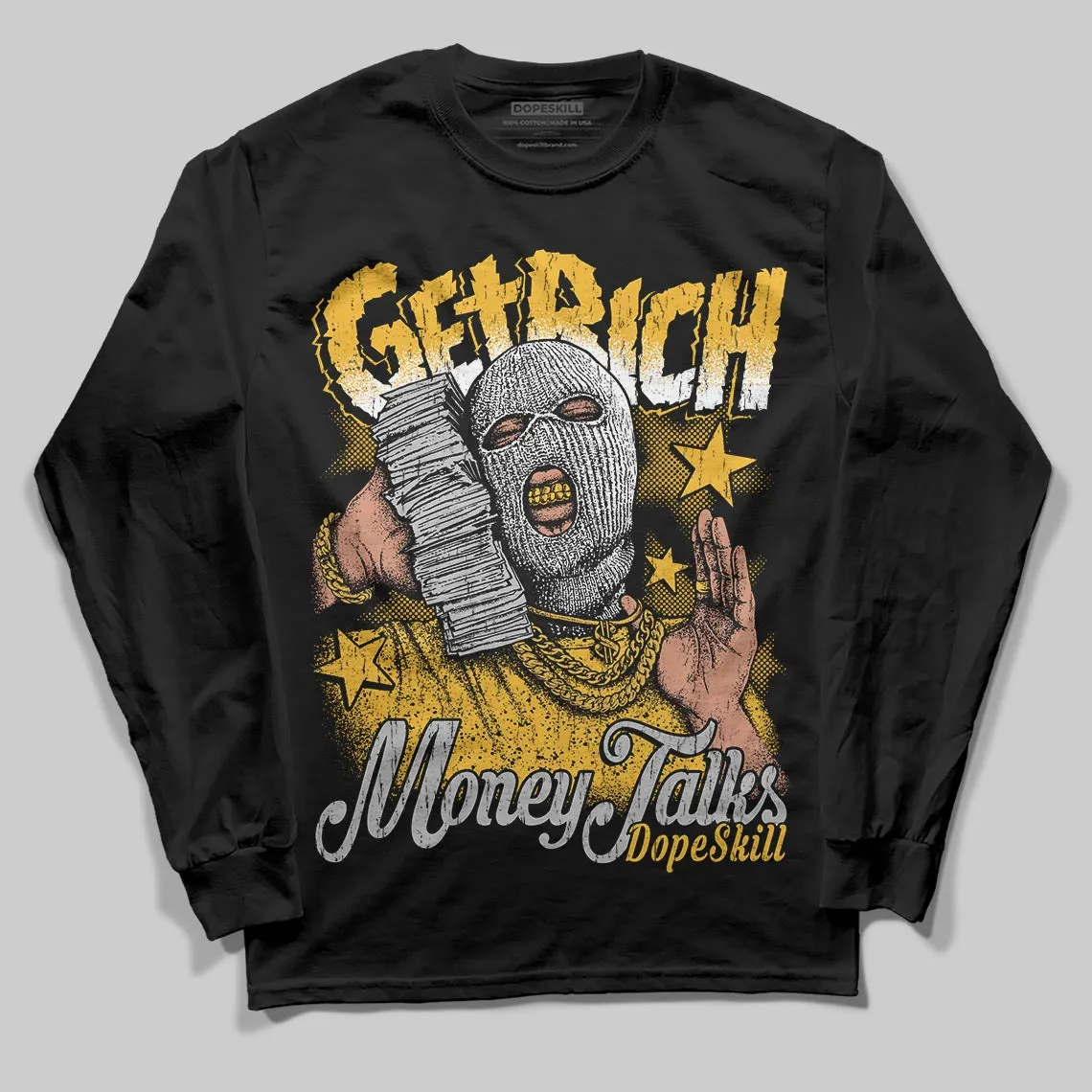 Tokyo 5s DopeSkill Long Sleeve T-Shirt Get Rich Graphic sold by DopeSkill