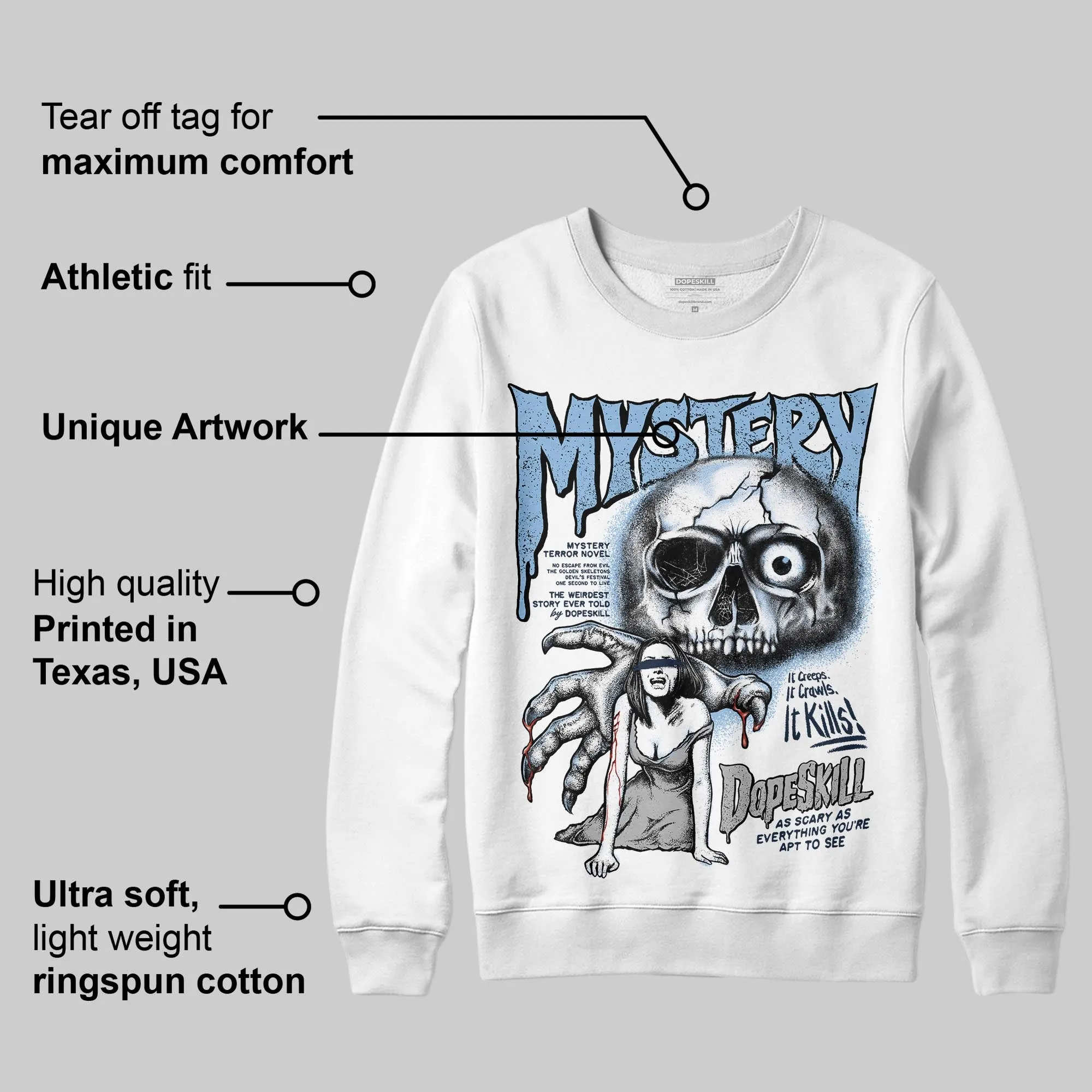 Gel-Cumulus 16 Wash/Independence Blue DopeSkill Sweatshirt Mystery Ghostly Grasp Graphic sold by DopeSkill product image thumbnail 3