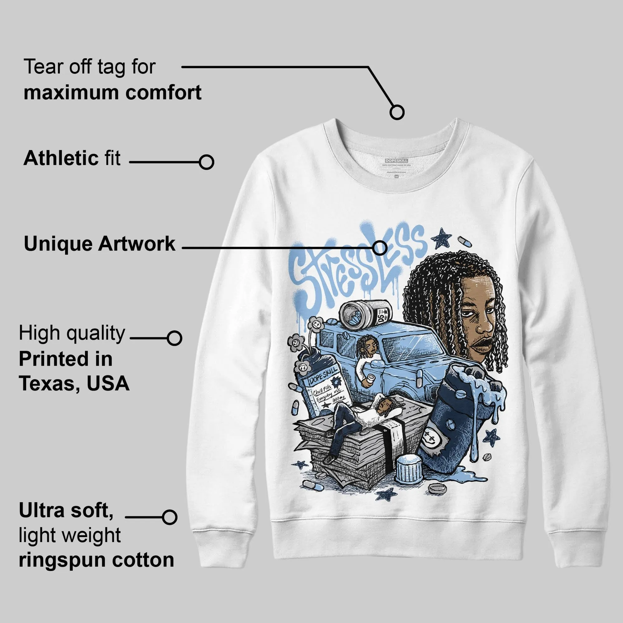 Gel-Cumulus 16 Wash/Independence Blue DopeSkill Sweatshirt Stressless Graphic sold by DopeSkill product image thumbnail 3