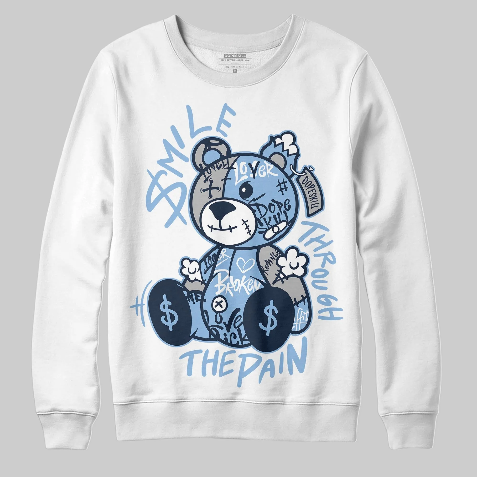 Gel-Cumulus 16 Wash/Independence Blue DopeSkill Sweatshirt Smile Through The Pain Graphic sold by DopeSkill