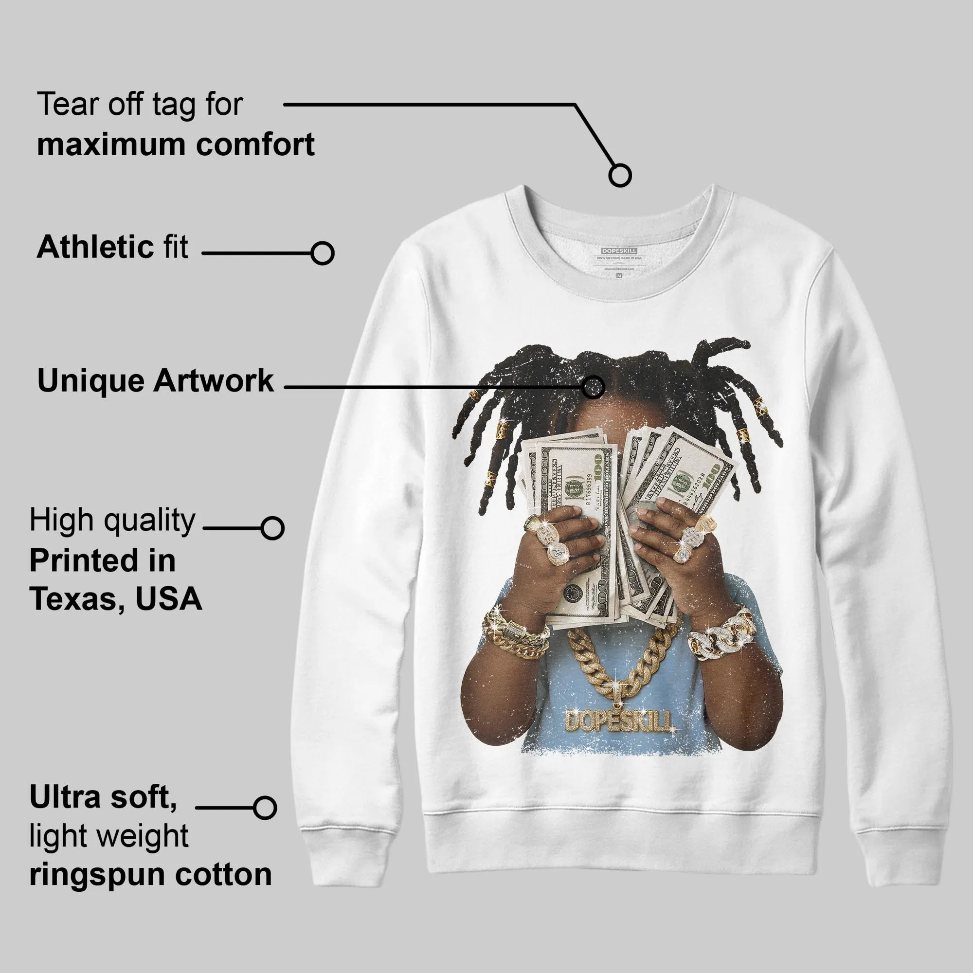 Gel-Cumulus 16 Wash/Independence Blue DopeSkill Sweatshirt Rich Youth Graphic sold by DopeSkill product image thumbnail 3