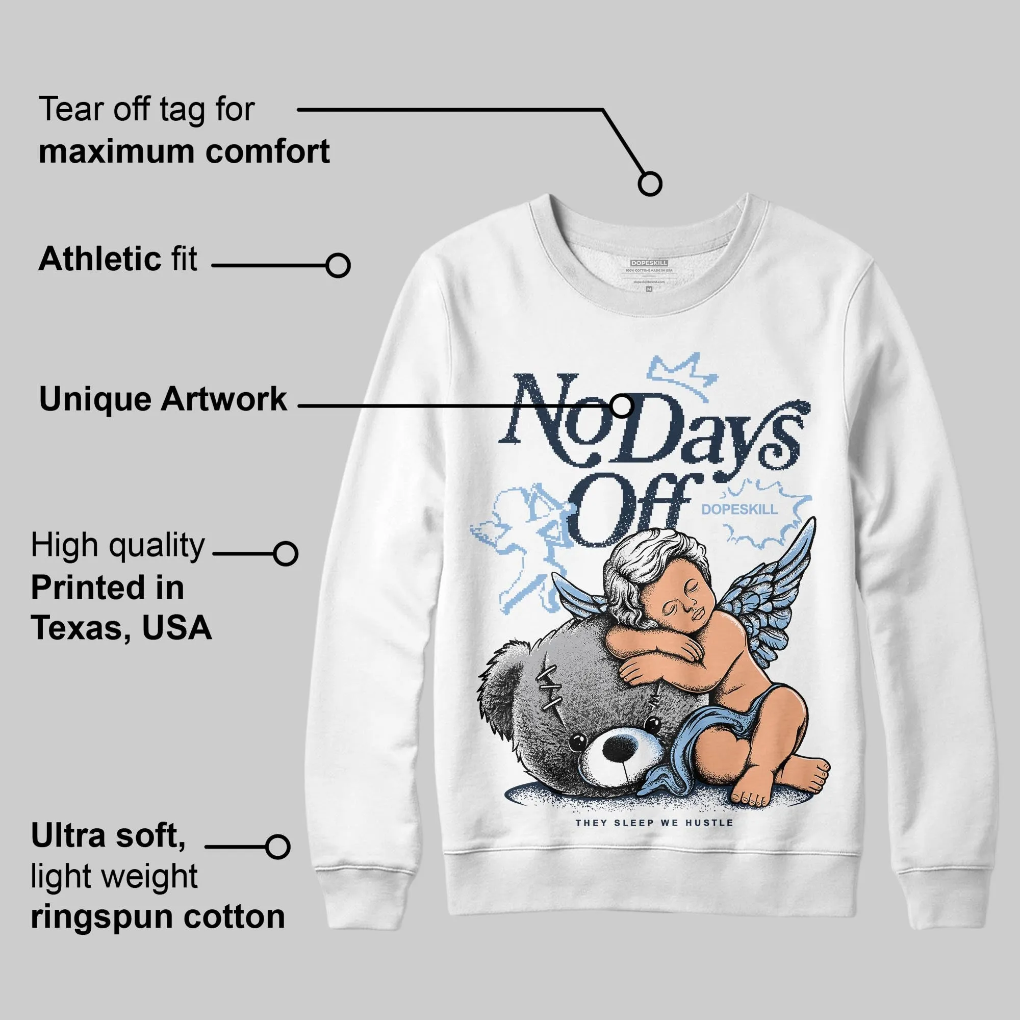 Gel-Cumulus 16 Wash/Independence Blue DopeSkill Sweatshirt New No Days Off Graphic sold by DopeSkill product image thumbnail 3