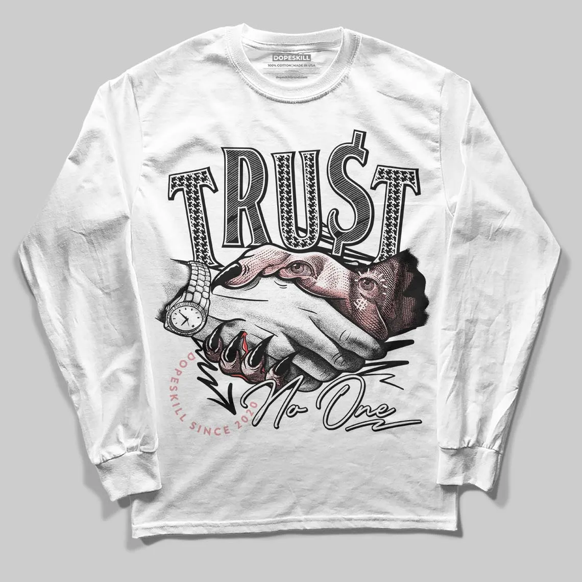 Harris Tweed x Black/Phantom Dunk DopeSkill Long Sleeve T-Shirt Trust No One Graphic sold by DopeSkill