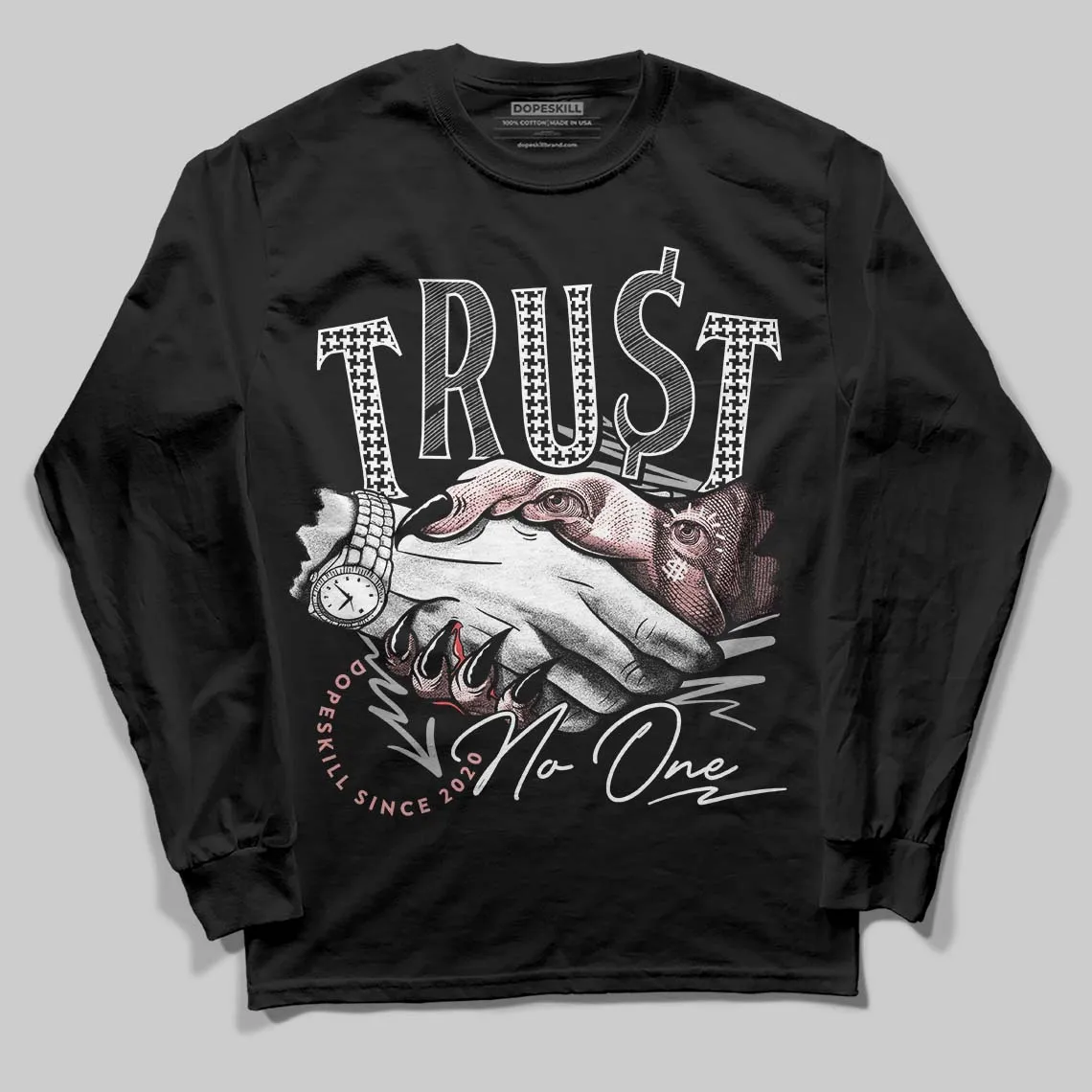 Harris Tweed x Black/Phantom Dunk DopeSkill Long Sleeve T-Shirt Trust No One Graphic sold by DopeSkill product image thumbnail 2