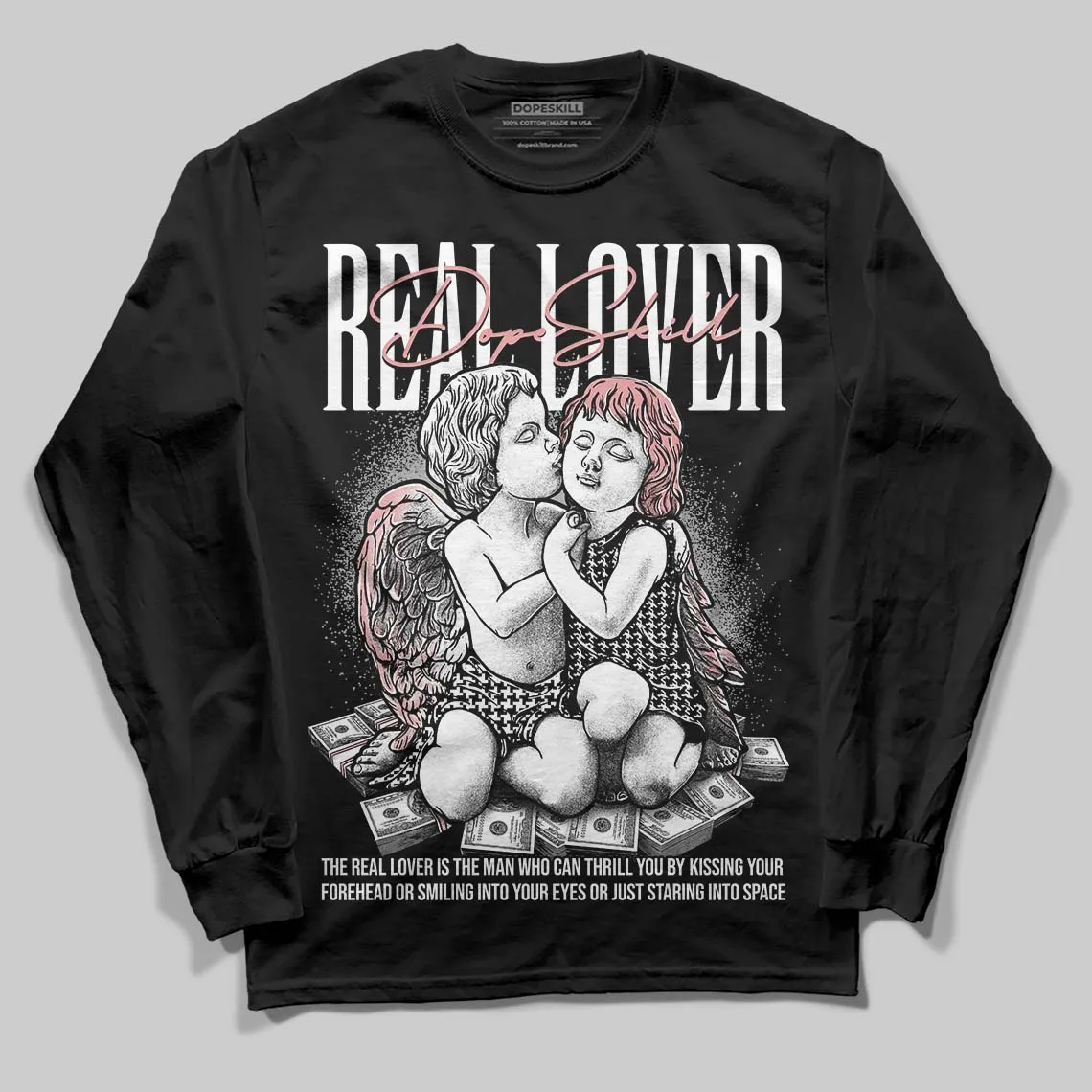 Harris Tweed x Black/Phantom Dunk DopeSkill Long Sleeve T-Shirt Real Lover Graphic sold by DopeSkill product image thumbnail 2
