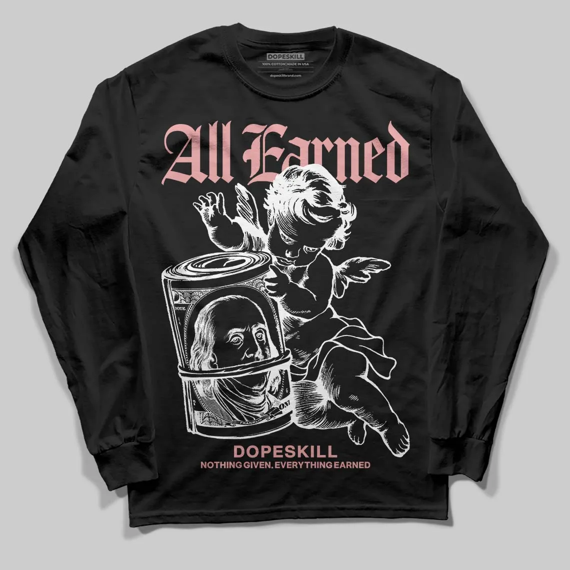 Harris Tweed x Black/Phantom Dunk DopeSkill Long Sleeve T-Shirt All Earned Graphic sold by DopeSkill product image thumbnail 2