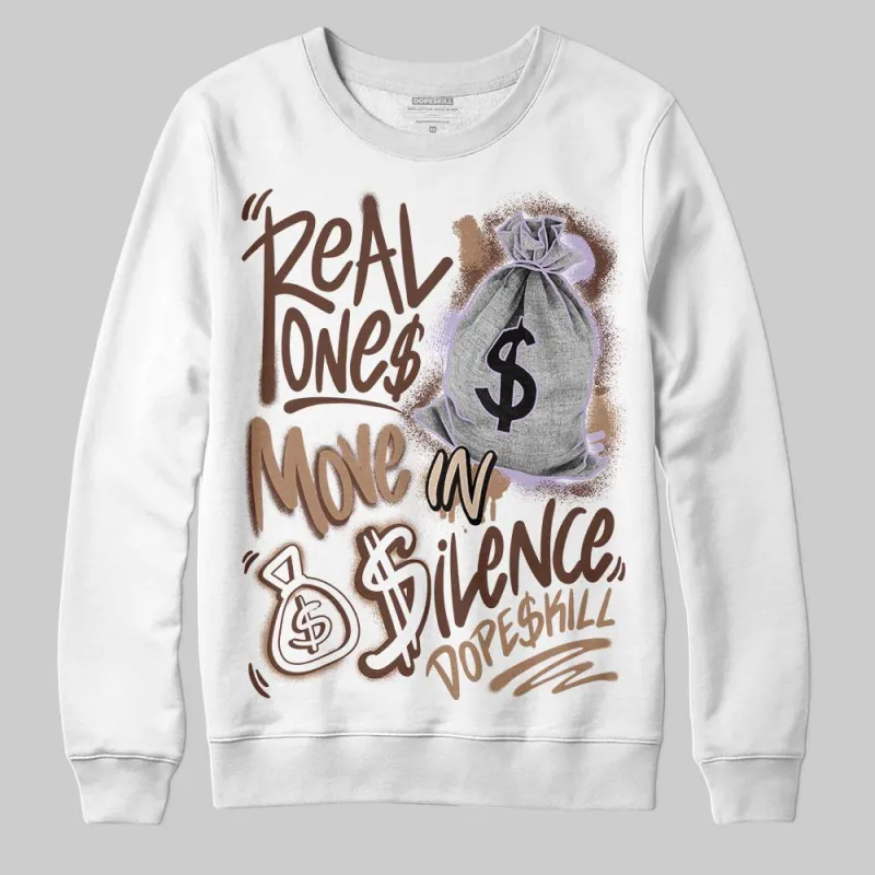 Harris Tweed x Sesame/Violet Mist Dunk DopeSkill Sweatshirt Real Ones Move In Silence Graphic sold by DopeSkill