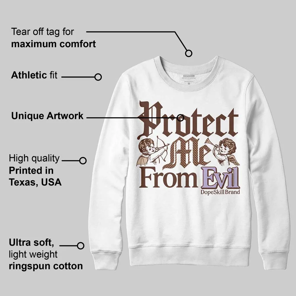 Harris Tweed x Sesame/Violet Mist Dunk DopeSkill Sweatshirt Protect Me From Evil Graphic sold by DopeSkill product image thumbnail 3