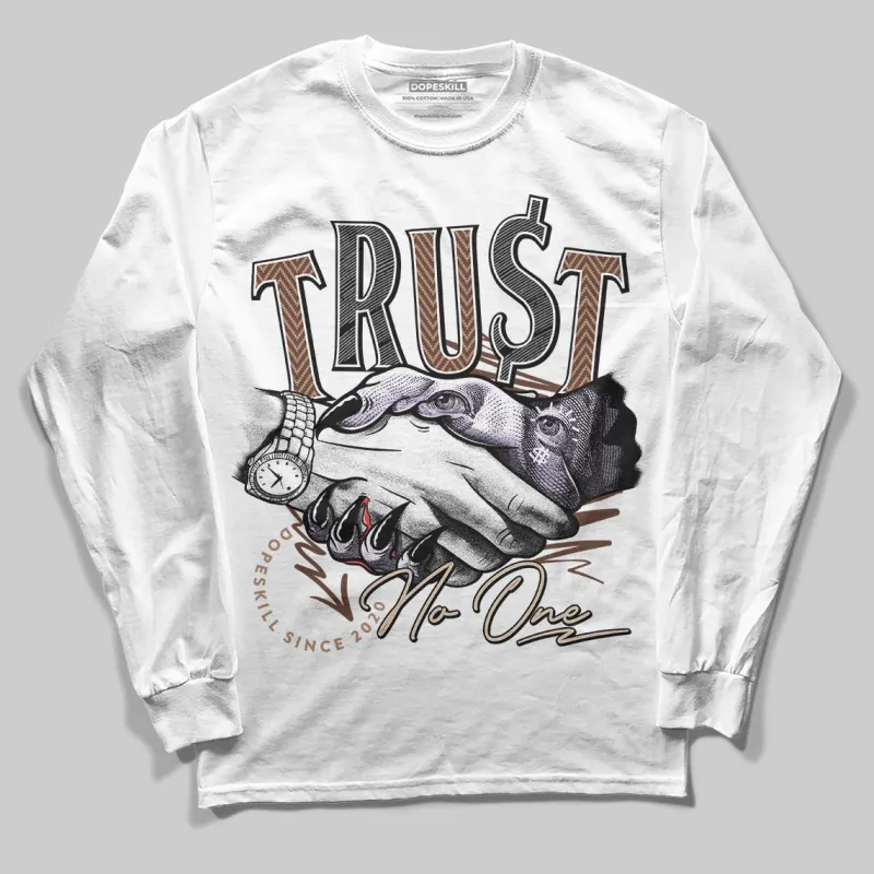 Harris Tweed x Sesame/Violet Mist Dunk DopeSkill Long Sleeve T-Shirt Trust No One Graphic sold by DopeSkill