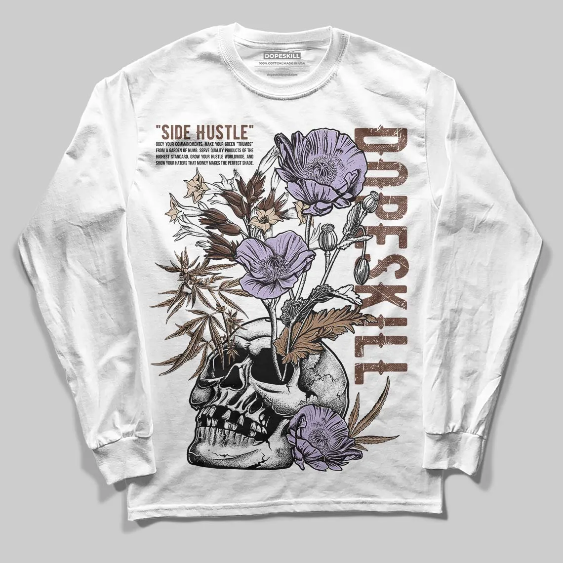 Harris Tweed x Sesame/Violet Mist Dunk DopeSkill Long Sleeve T-Shirt Side Hustle Graphic sold by DopeSkill