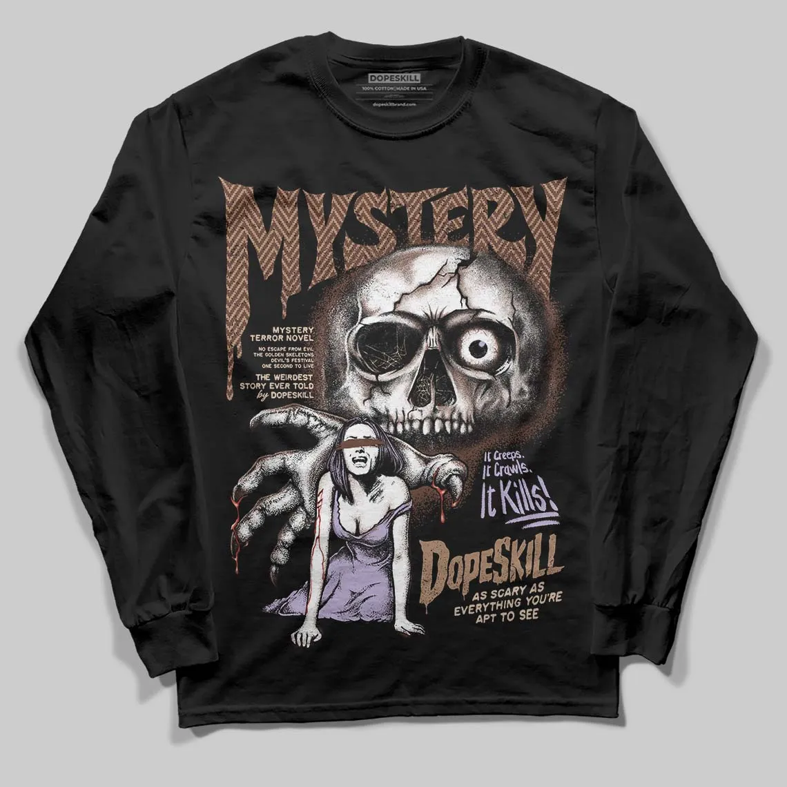 Harris Tweed x Sesame/Violet Mist Dunk DopeSkill Long Sleeve T-Shirt Mystery Ghostly Grasp Graphic sold by DopeSkill product image thumbnail 2