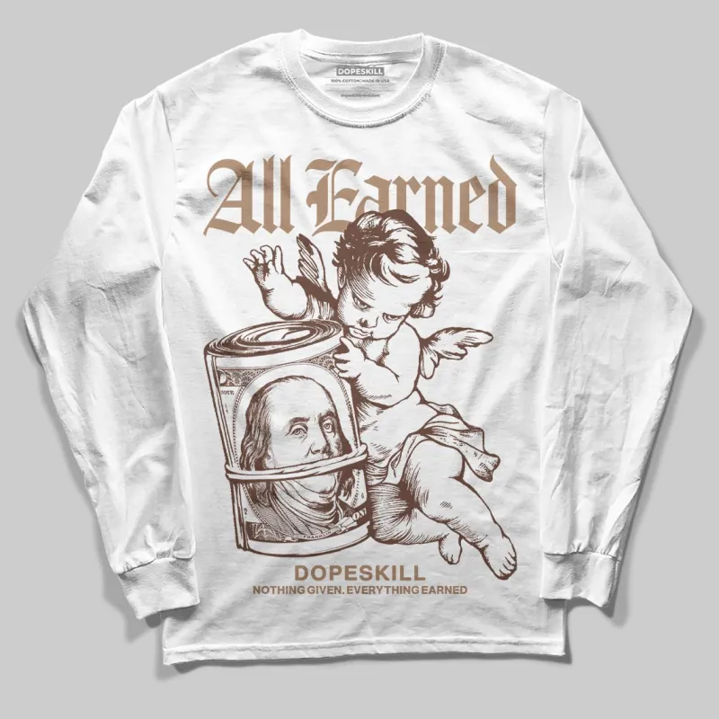 Harris Tweed x Sesame/Violet Mist Dunk DopeSkill Long Sleeve T-Shirt All Earned Graphic sold by DopeSkill