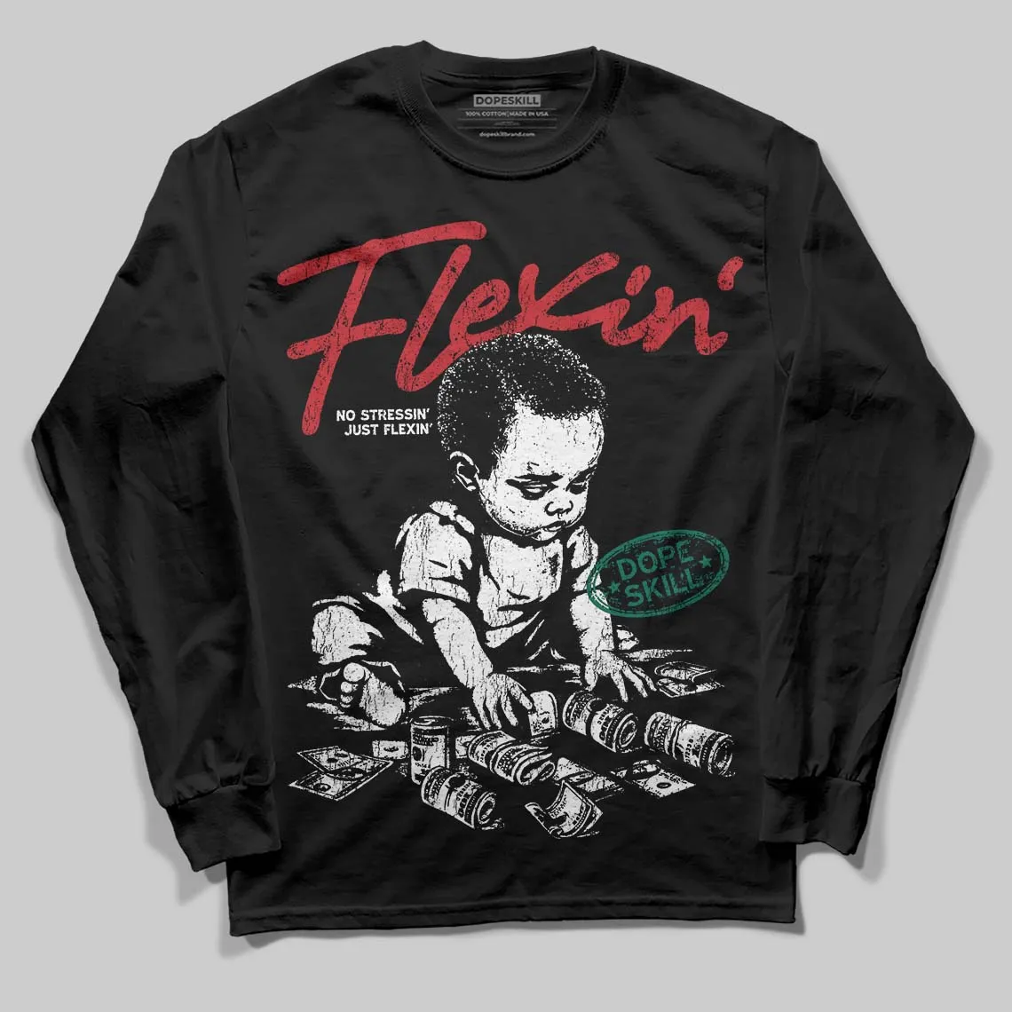 Mexico 'El Vuelo' 3s DopeSkill Long Sleeve T-Shirt Flexin' Graphic sold by DopeSkill product image thumbnail 2