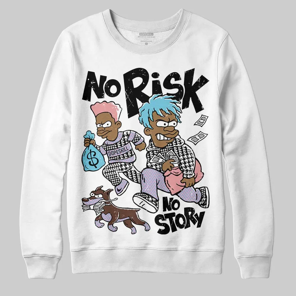 Harris Tweed x Denim Turquoise Dunk DopeSkill Sweatshirt No Risk No Story Graphic sold by DopeSkill product image thumbnail 2