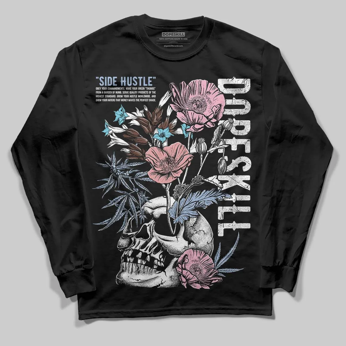 Harris Tweed x Denim Turquoise Dunk DopeSkill Long Sleeve T-Shirt Side Hustle Graphic sold by DopeSkill