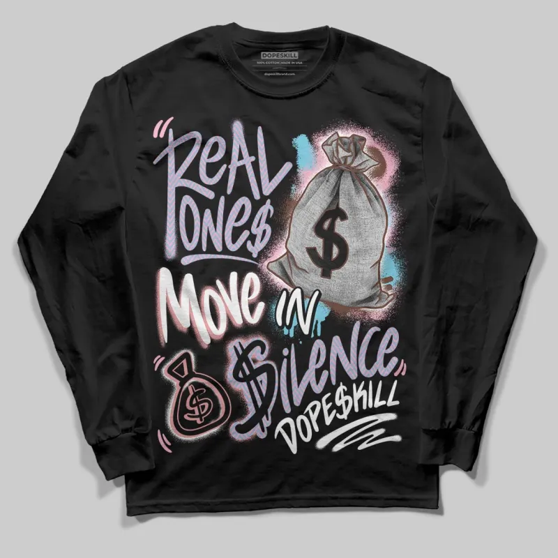 Harris Tweed x Denim Turquoise Dunk DopeSkill Long Sleeve T-Shirt Real Ones Move In Silence Graphic sold by DopeSkill