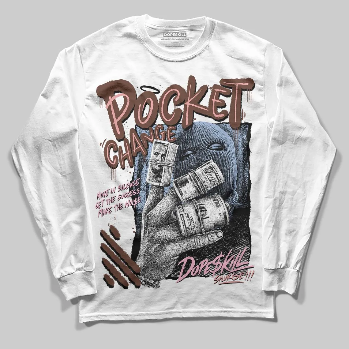 Harris Tweed x Denim Turquoise Dunk DopeSkill Long Sleeve T-Shirt Pocket Change Graphic sold by DopeSkill product image thumbnail 2