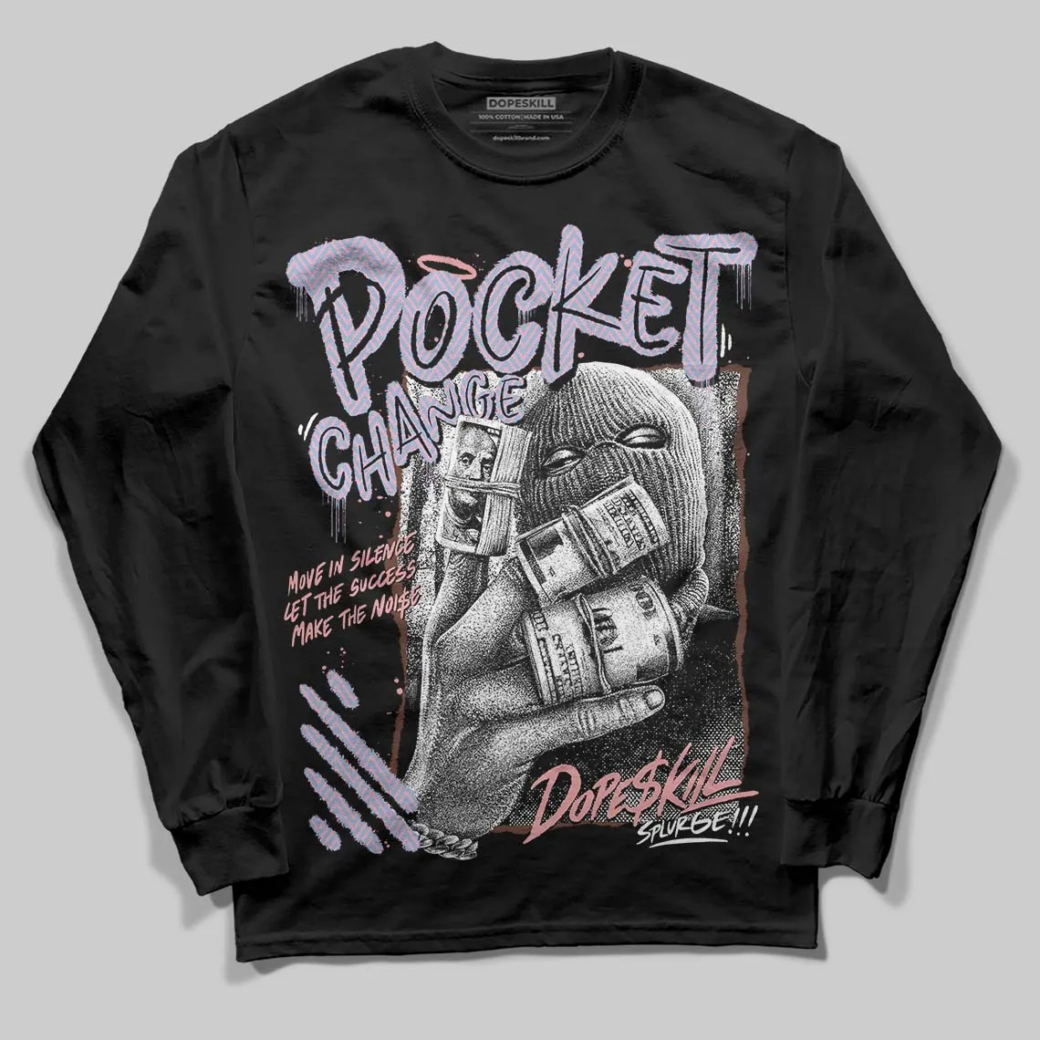 Harris Tweed x Denim Turquoise Dunk DopeSkill Long Sleeve T-Shirt Pocket Change Graphic sold by DopeSkill