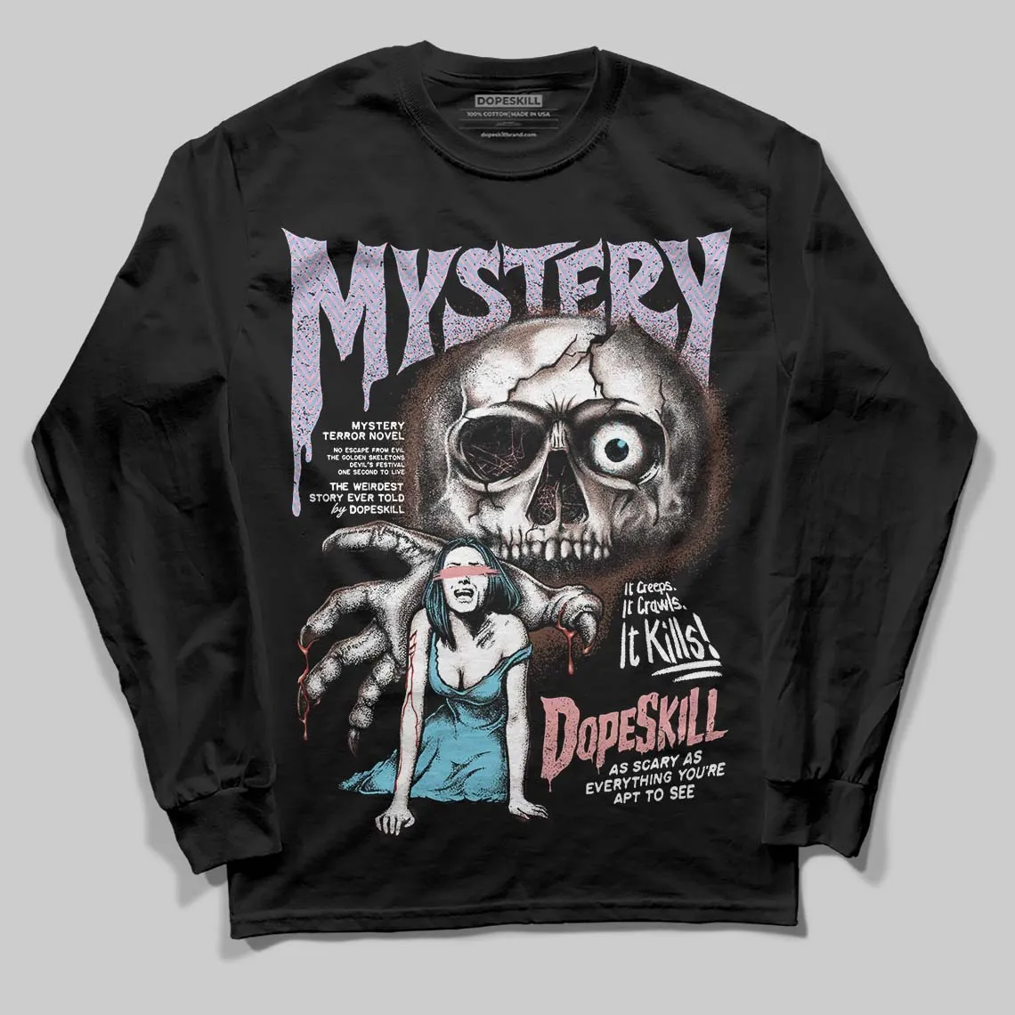 Harris Tweed x Denim Turquoise Dunk DopeSkill Long Sleeve T-Shirt Mystery Ghostly Grasp Graphic sold by DopeSkill