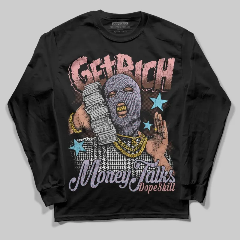 Harris Tweed x Denim Turquoise Dunk DopeSkill Long Sleeve T-Shirt Get Rich Graphic sold by DopeSkill