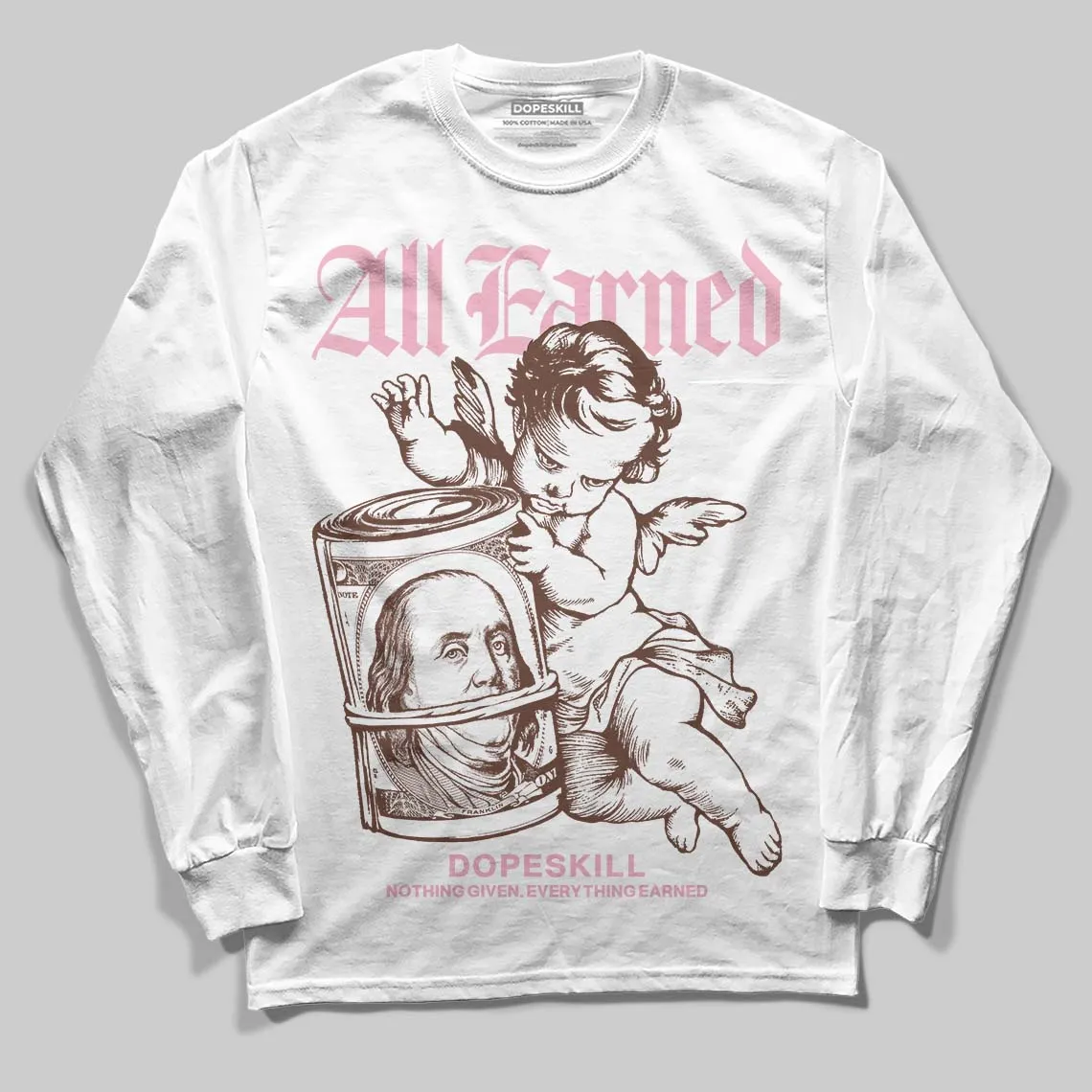 Harris Tweed x Denim Turquoise Dunk DopeSkill Long Sleeve T-Shirt All Earned Graphic sold by DopeSkill product image thumbnail 2