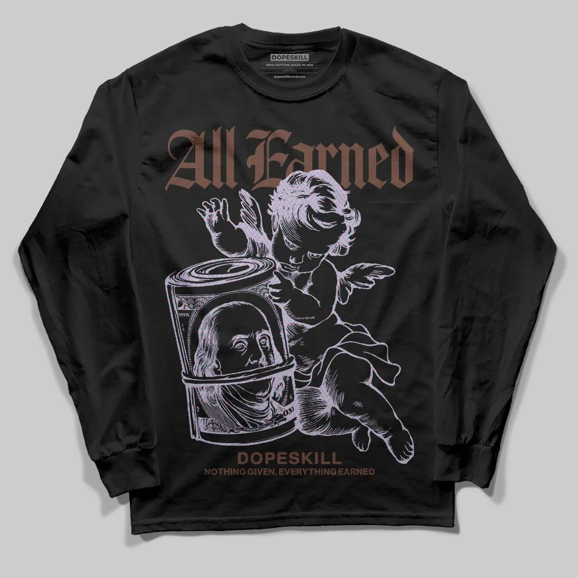 Harris Tweed x Denim Turquoise Dunk DopeSkill Long Sleeve T-Shirt All Earned Graphic sold by DopeSkill