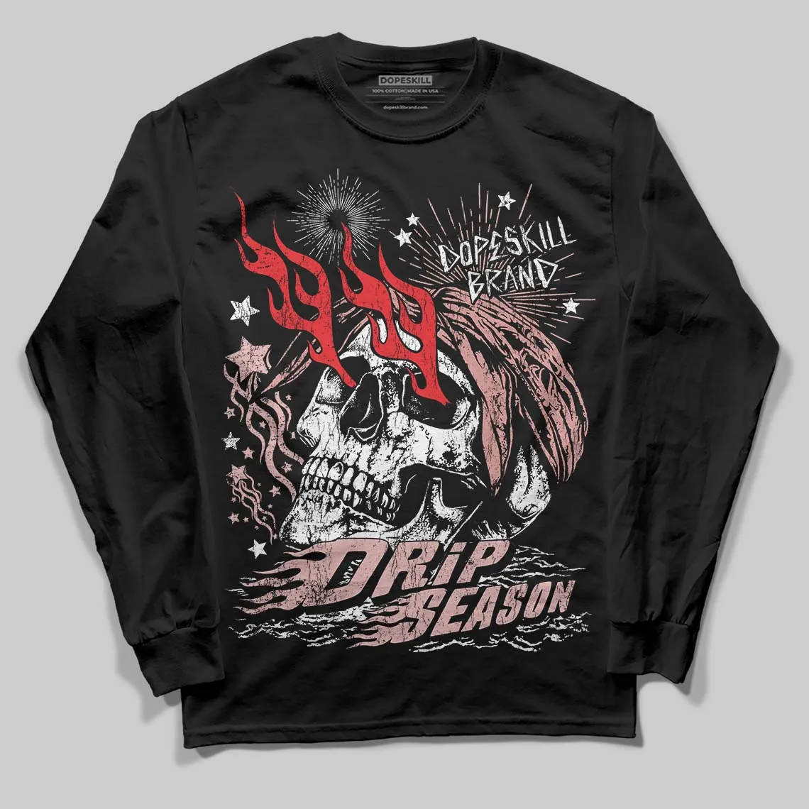 Dusty Rose 40s DopeSkill Long Sleeve T-Shirt Drip Season Graphic sold by DopeSkill product image thumbnail 2
