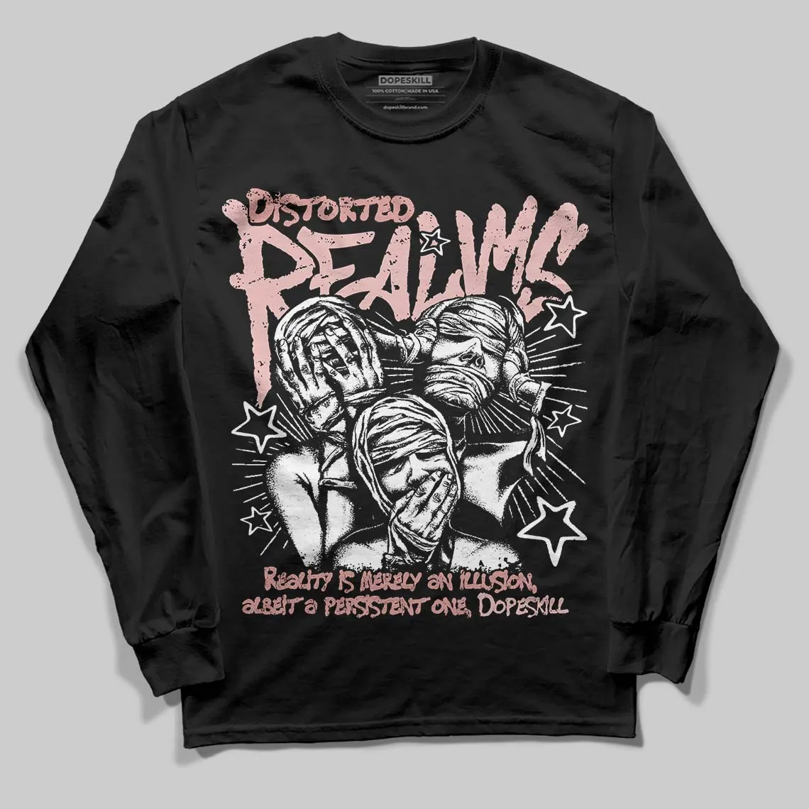 Dusty Rose 40s DopeSkill Long Sleeve T-Shirt Distorted Realms Graphic sold by DopeSkill product image thumbnail 2