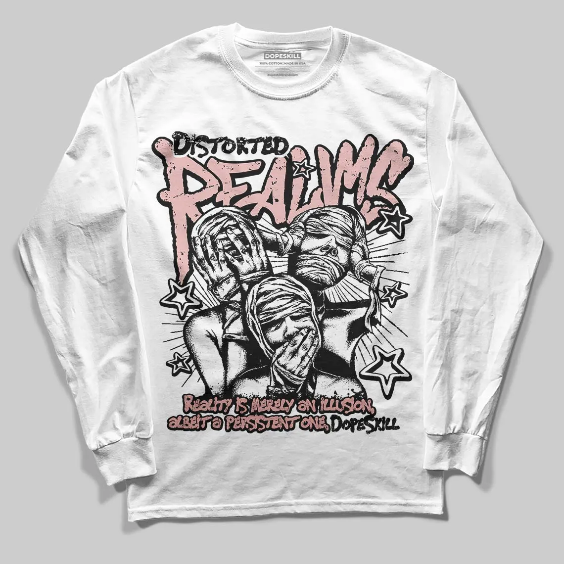 Dusty Rose 40s DopeSkill Long Sleeve T-Shirt Distorted Realms Graphic sold by DopeSkill