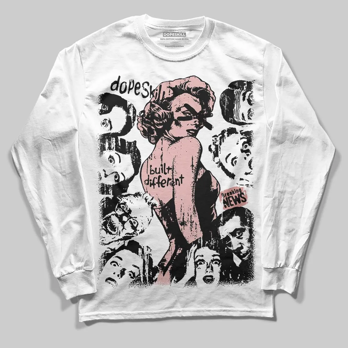 Dusty Rose 40s DopeSkill Long Sleeve T-Shirt Built Different Graphic sold by DopeSkill