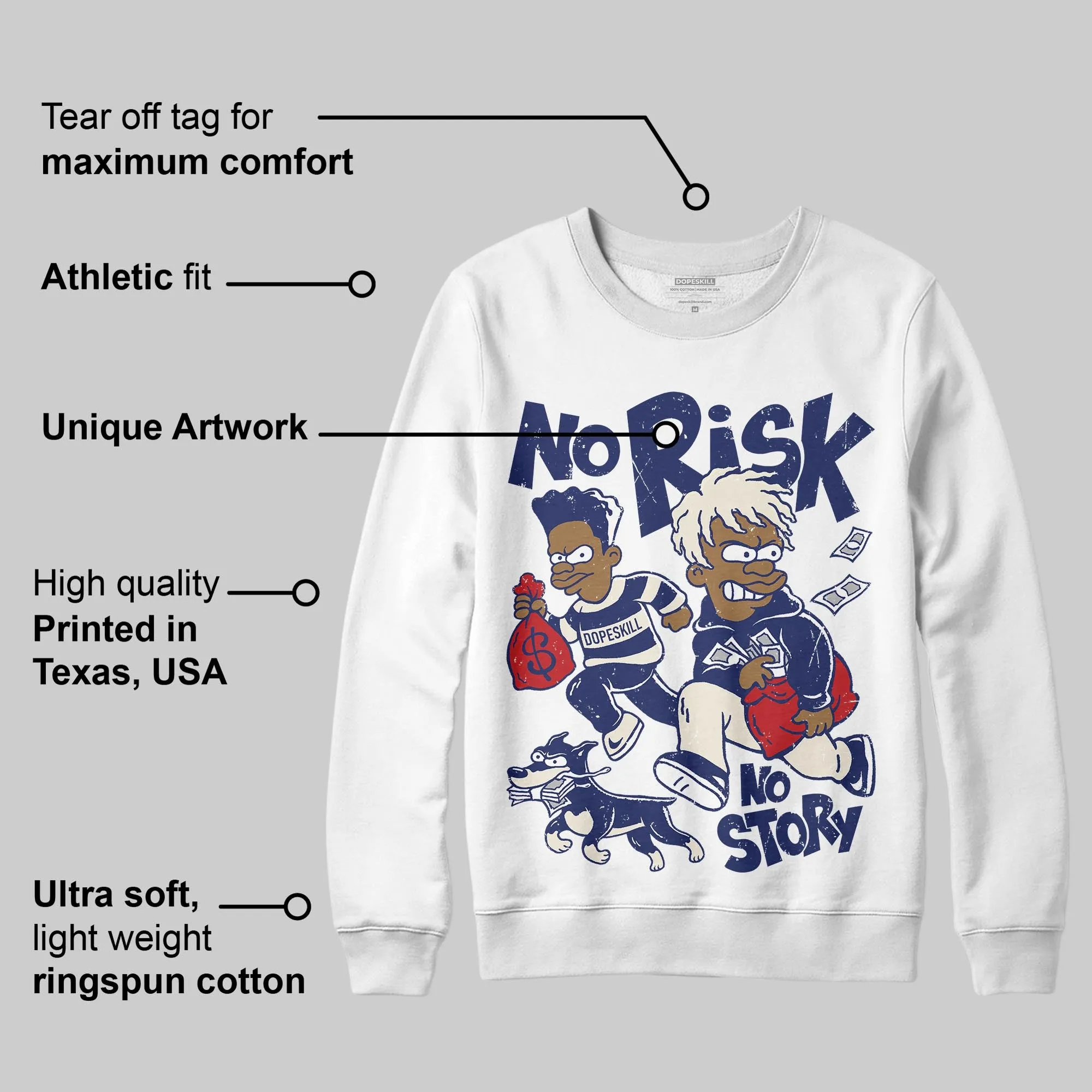 Rare Air 11s DopeSkill Sweatshirt No Risk No Story Graphic sold by DopeSkill product image thumbnail 2