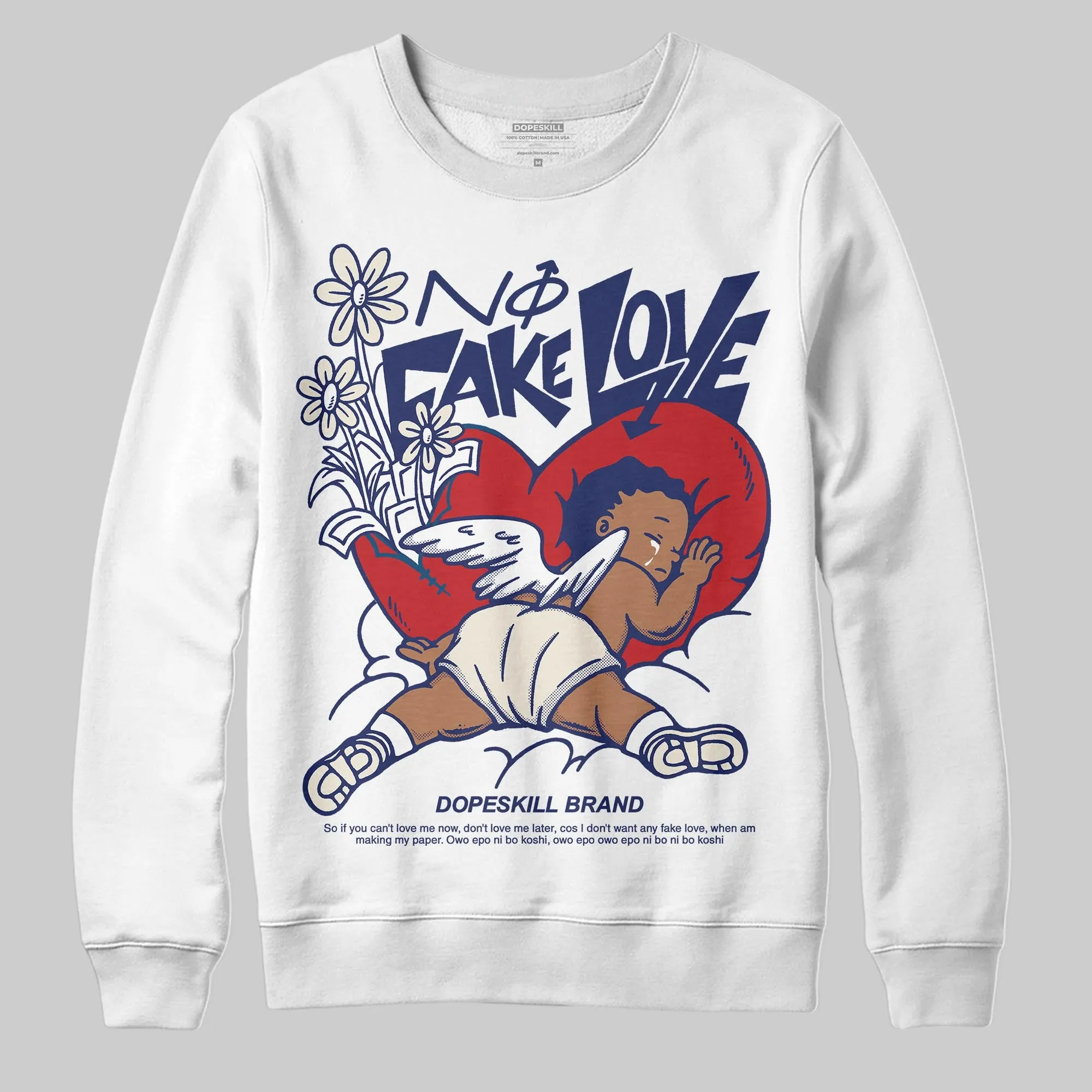 Rare Air 11s DopeSkill Sweatshirt No Fake Love Graphic sold by DopeSkill