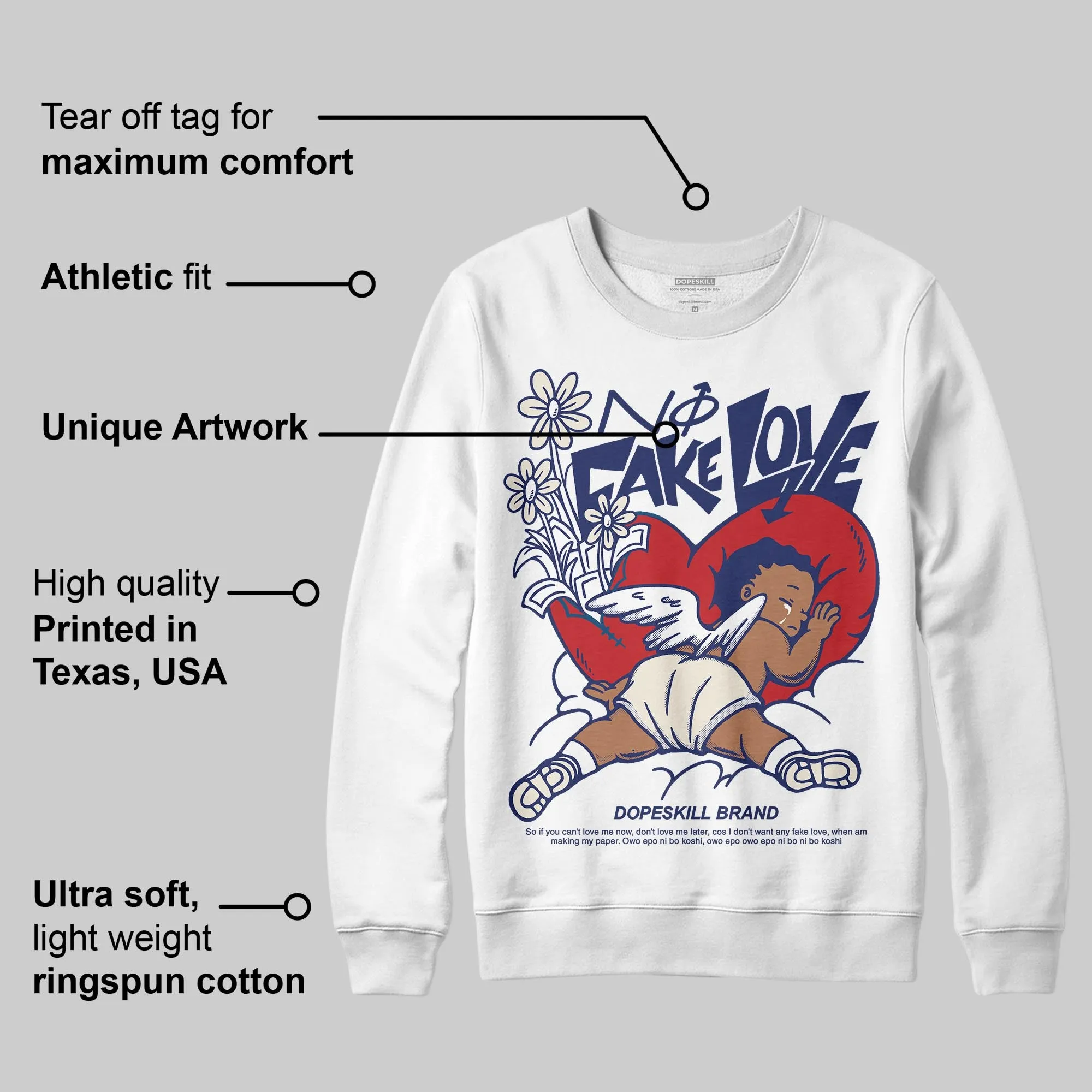Rare Air 11s DopeSkill Sweatshirt No Fake Love Graphic sold by DopeSkill product image thumbnail 2