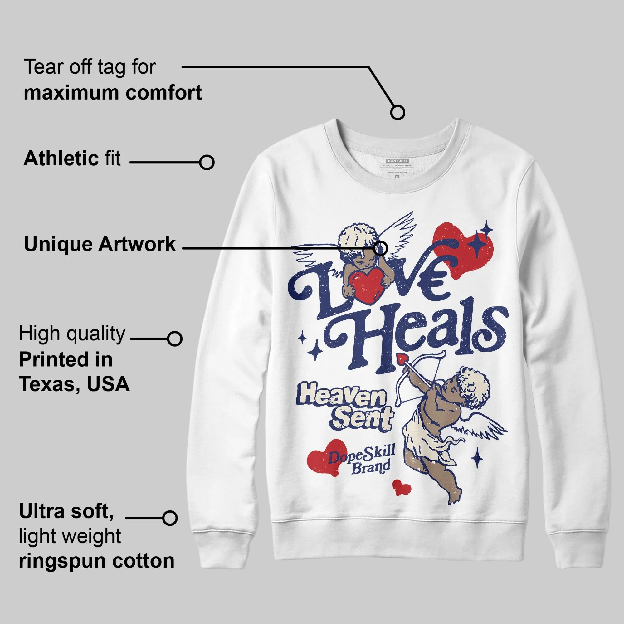 Rare Air 11s DopeSkill Sweatshirt New Love Heals Graphic sold by DopeSkill product image thumbnail 2