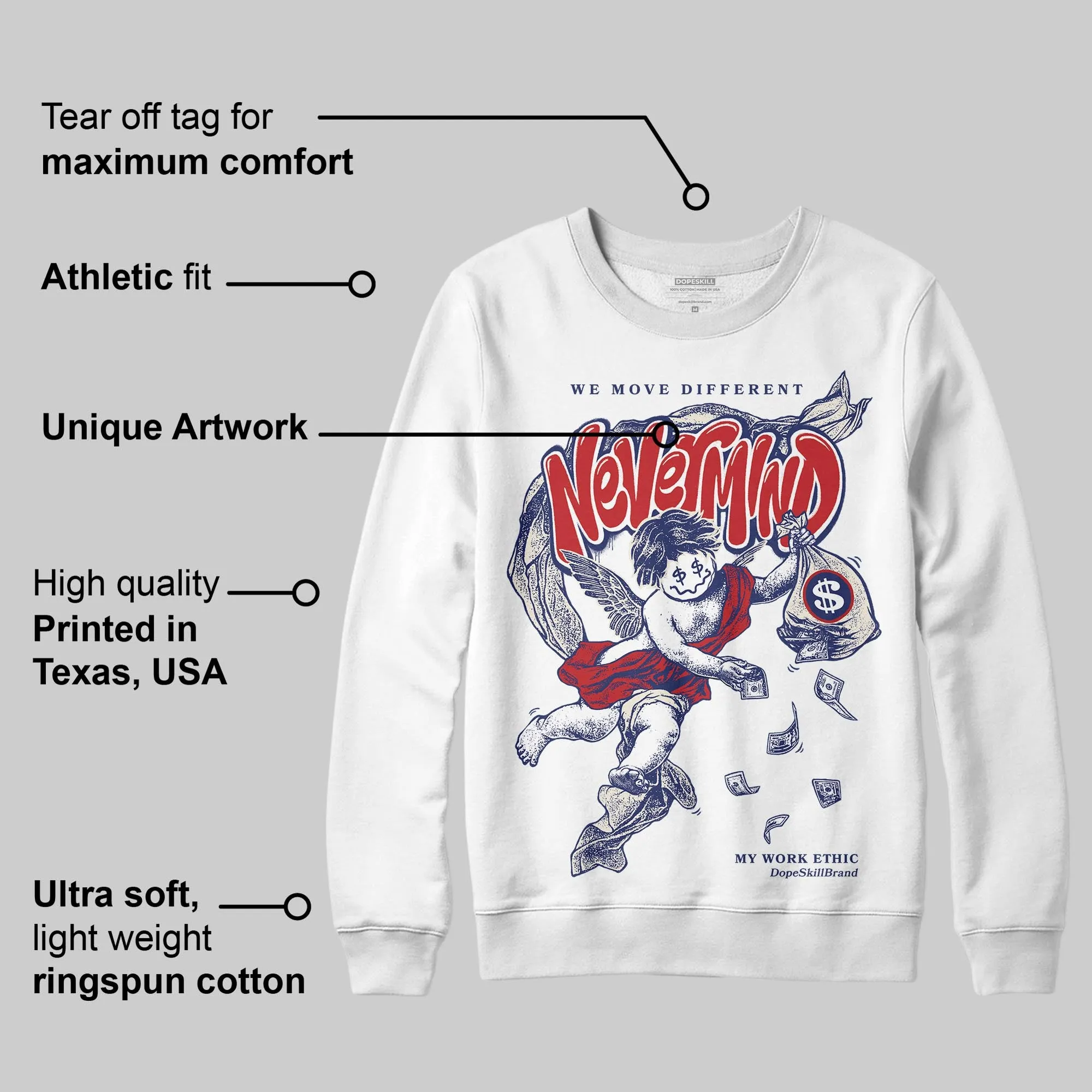 Rare Air 11s DopeSkill Sweatshirt Nevermind Graphic sold by DopeSkill product image thumbnail 2