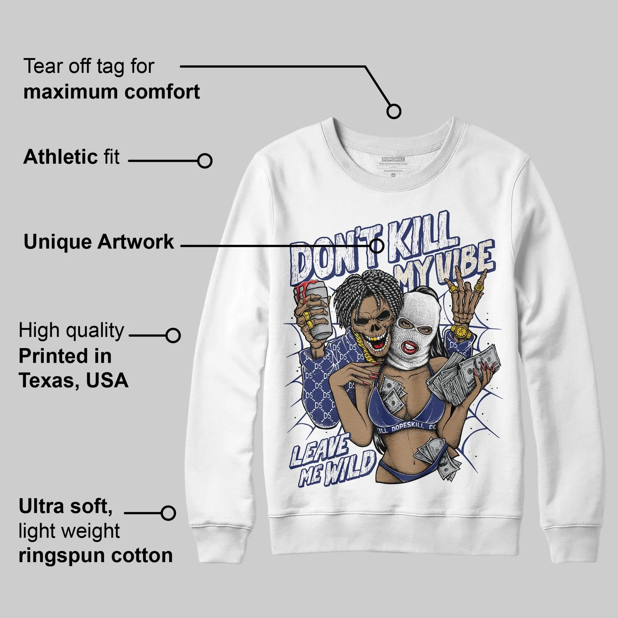 Rare Air 11s DopeSkill Sweatshirt Don't Kill My Vibe Graphic sold by DopeSkill product image thumbnail 2