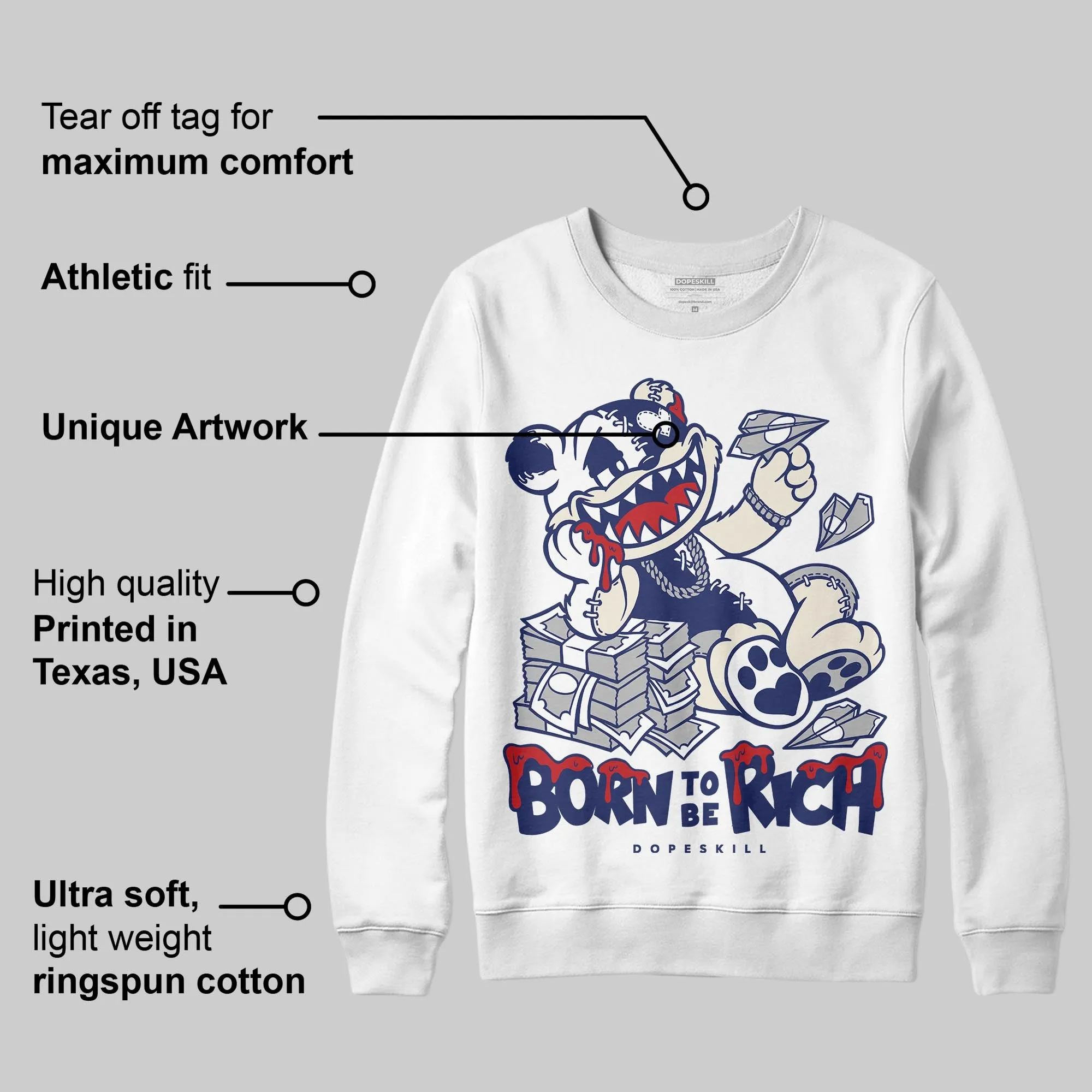 Rare Air 11s DopeSkill Sweatshirt Born To Be Rich Graphic sold by DopeSkill product image thumbnail 2