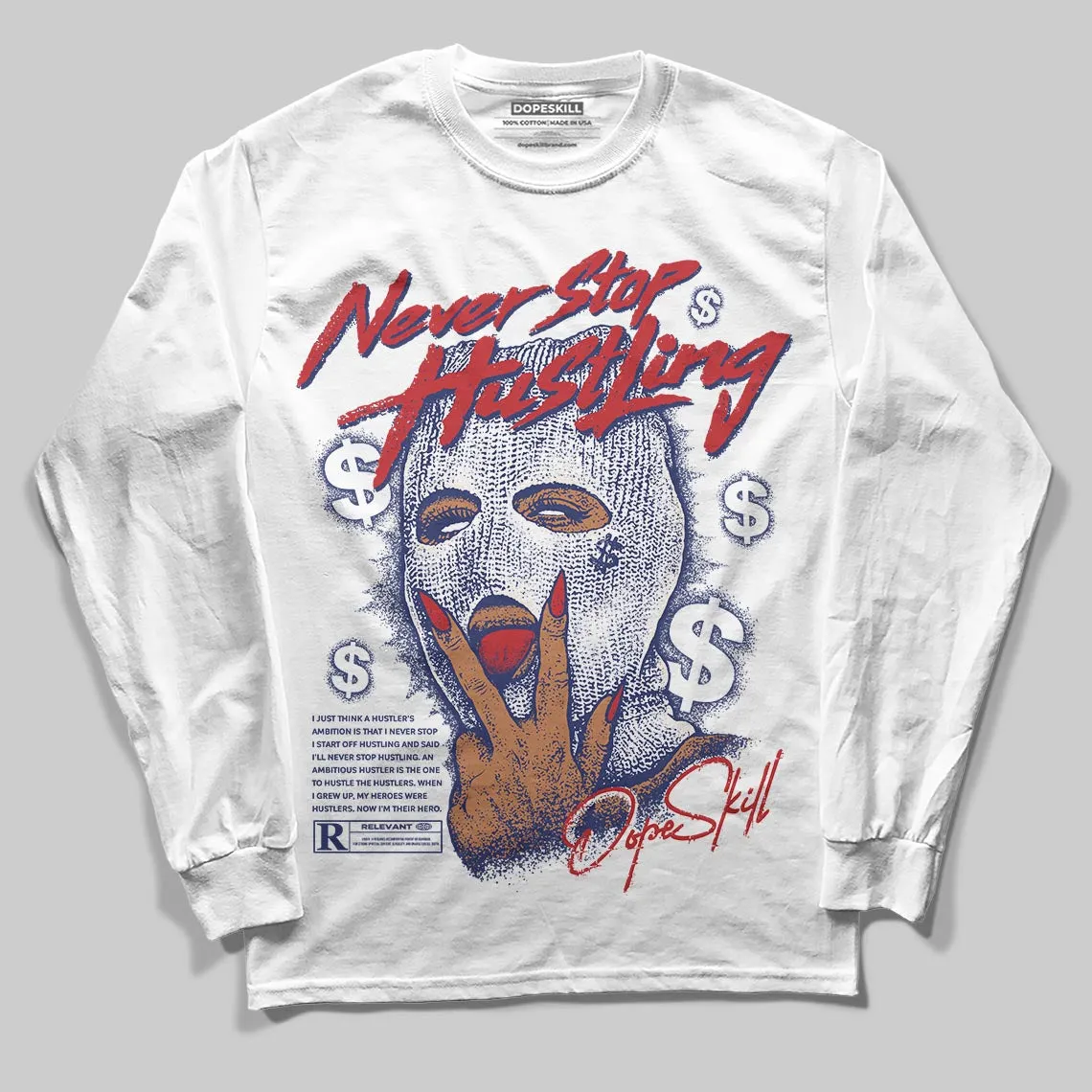 Rare Air 11s DopeSkill Long Sleeve T-Shirt Never Stop Hustling Graphic sold by DopeSkill