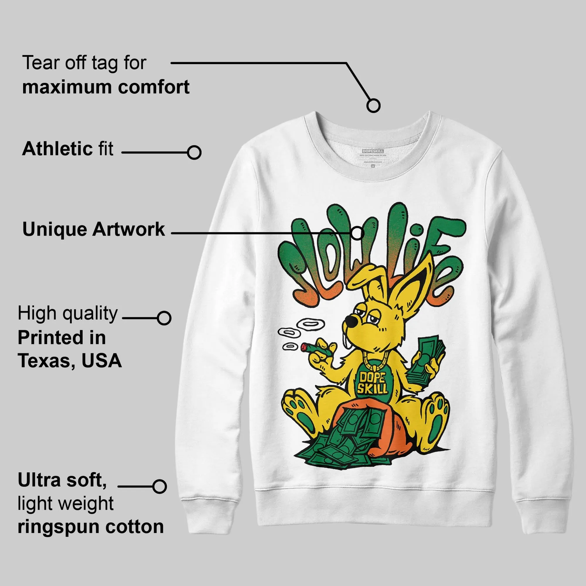Green Collection DopeSkill Sweatshirt Slow Life Graphic sold by DopeSkill product image thumbnail 3