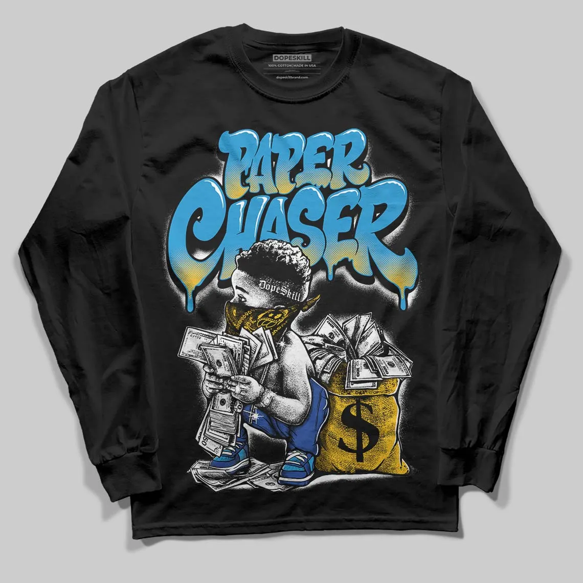 Royal Blue Collection DopeSkill Long Sleeve T-Shirt Paper Chaser Boy Graphic sold by DopeSkill product image thumbnail 2
