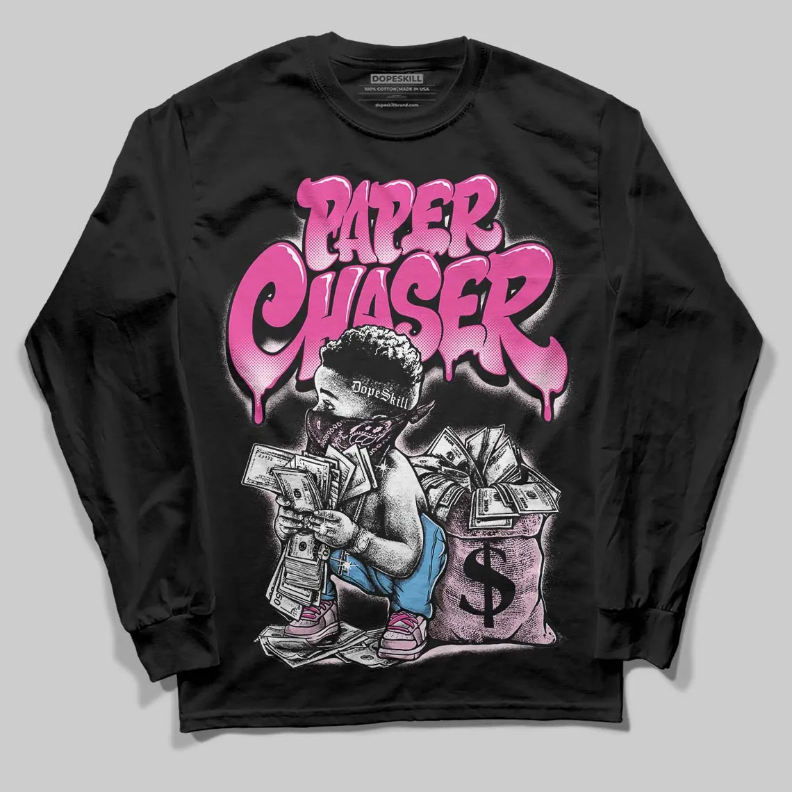 Pink Collection DopeSkill Long Sleeve T-Shirt Paper Chaser Boy Graphic sold by DopeSkill product image thumbnail 2