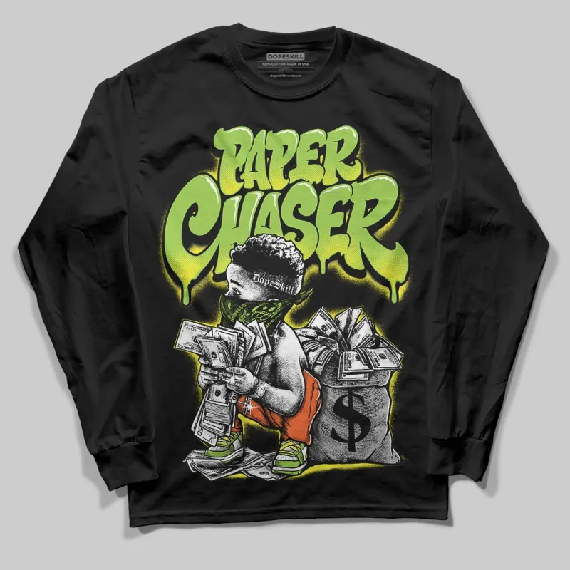 Neon Green Collection DopeSkill Long Sleeve T-Shirt Paper Chaser Boy Graphic sold by DopeSkill